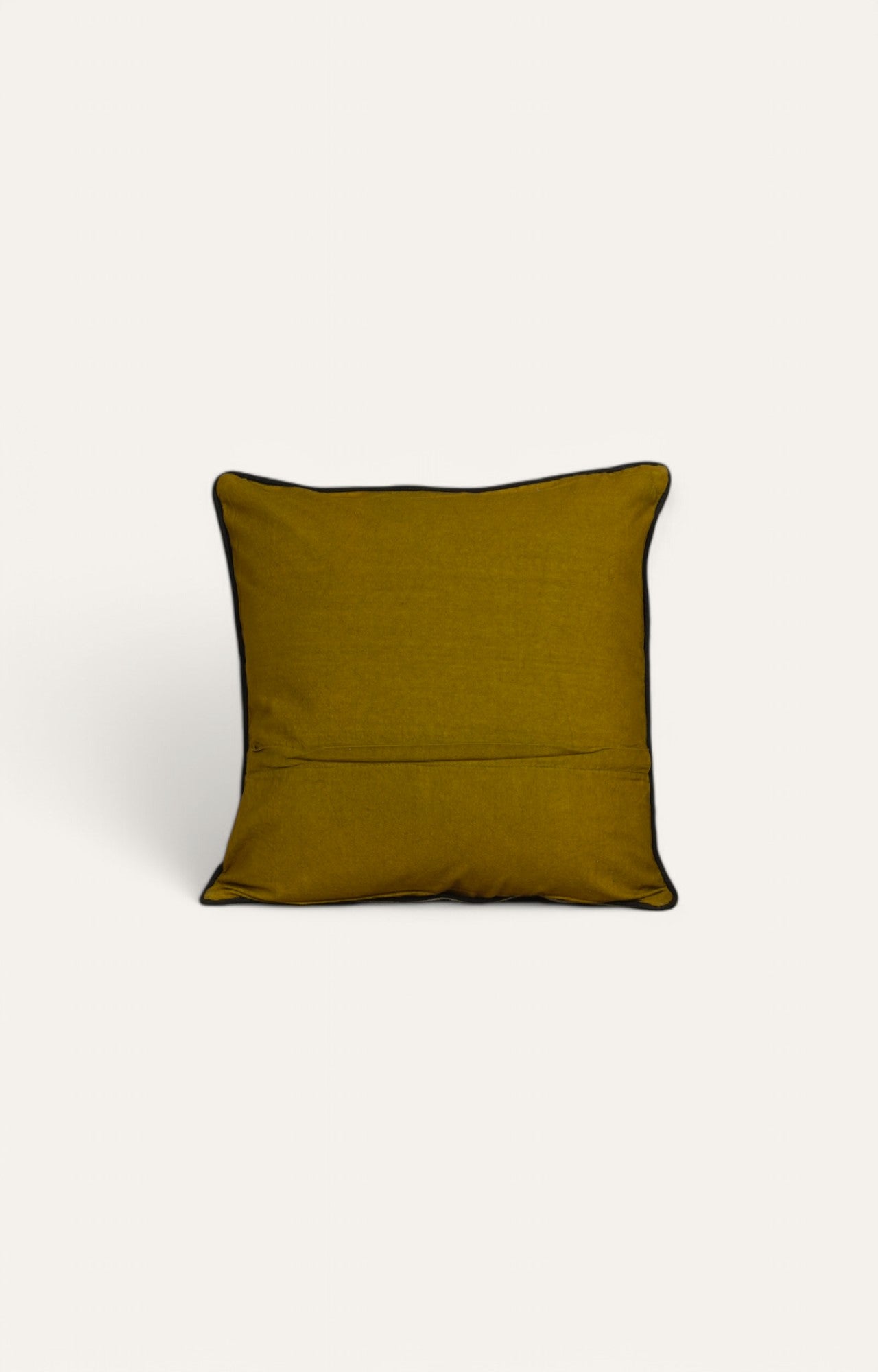 Striped Cushion with Textured Pom-Poms