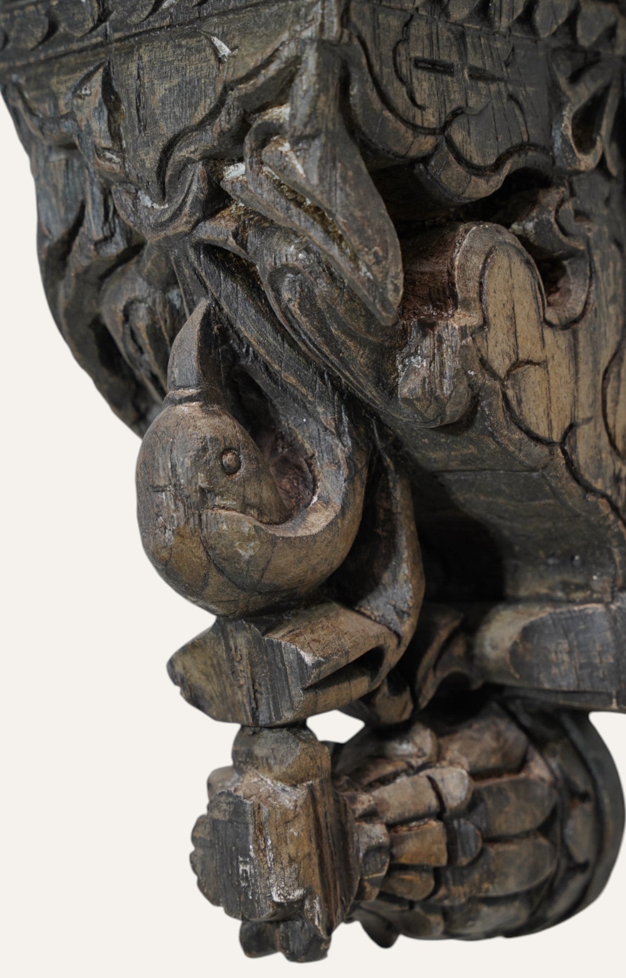 Bold  Hand-Carved Wooden Bracket