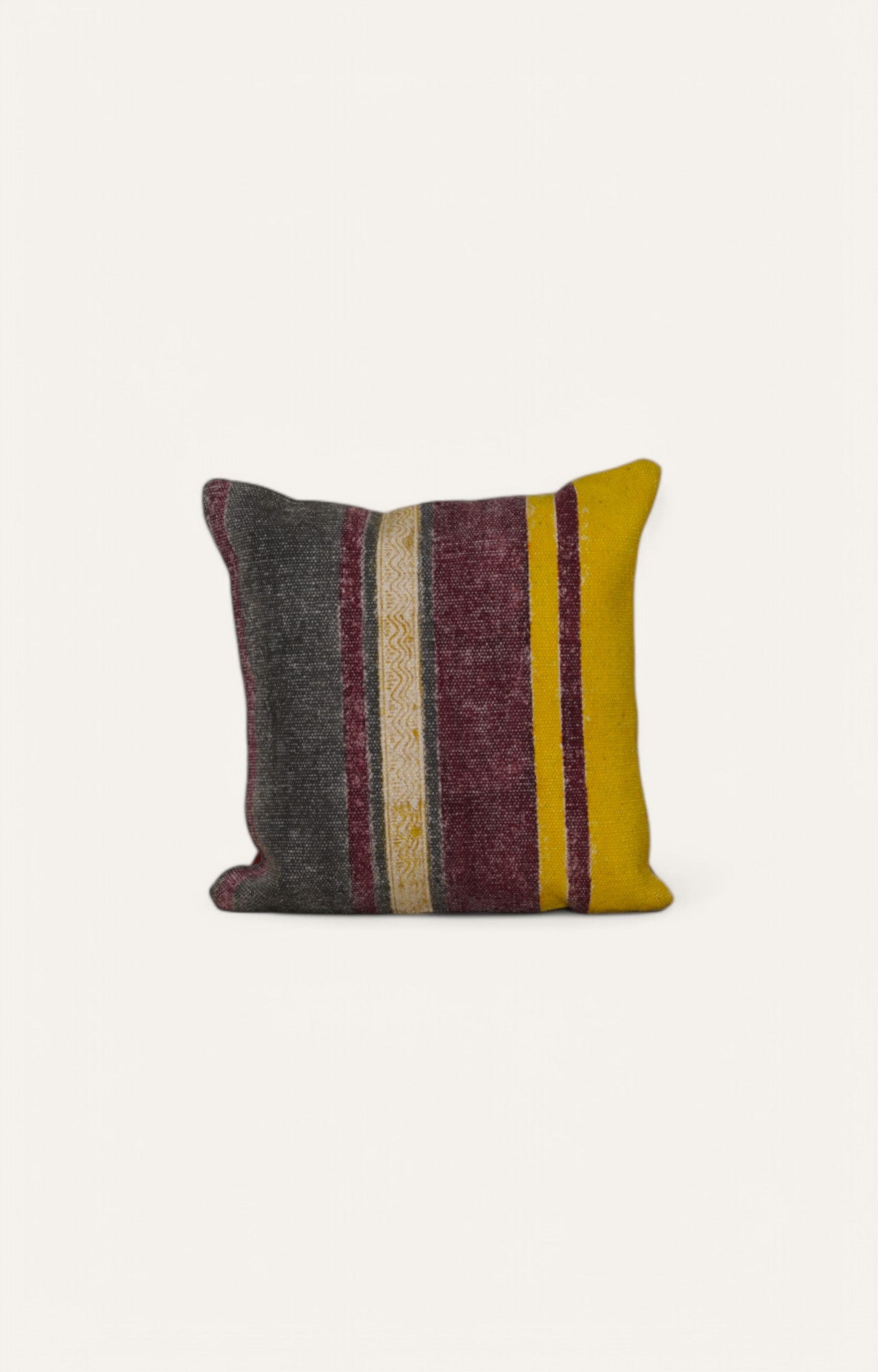 Multicolored Striped Printed Cushion
