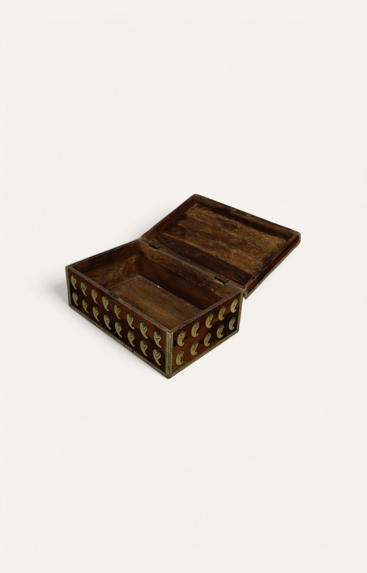 Paisley Wood Bone Inlay Antique Jewelry Box