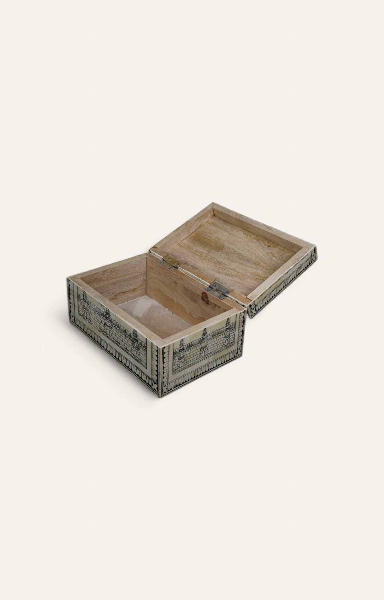 Ivory Mango Wood and Bone Antique Large Jewelry Box