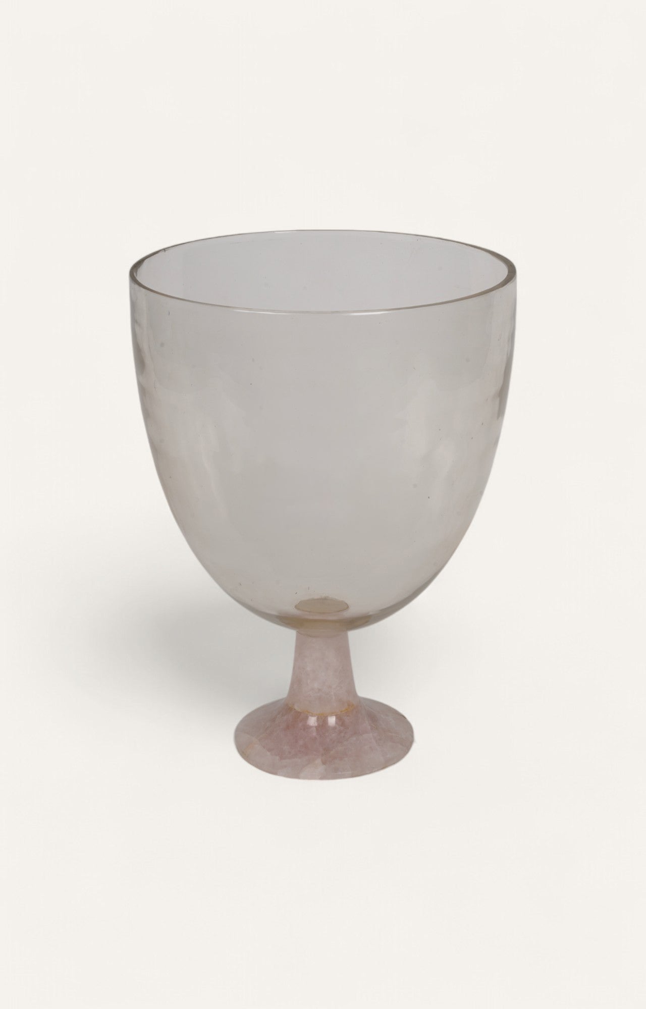 Footed Globe Vase with Pink Quartz Base