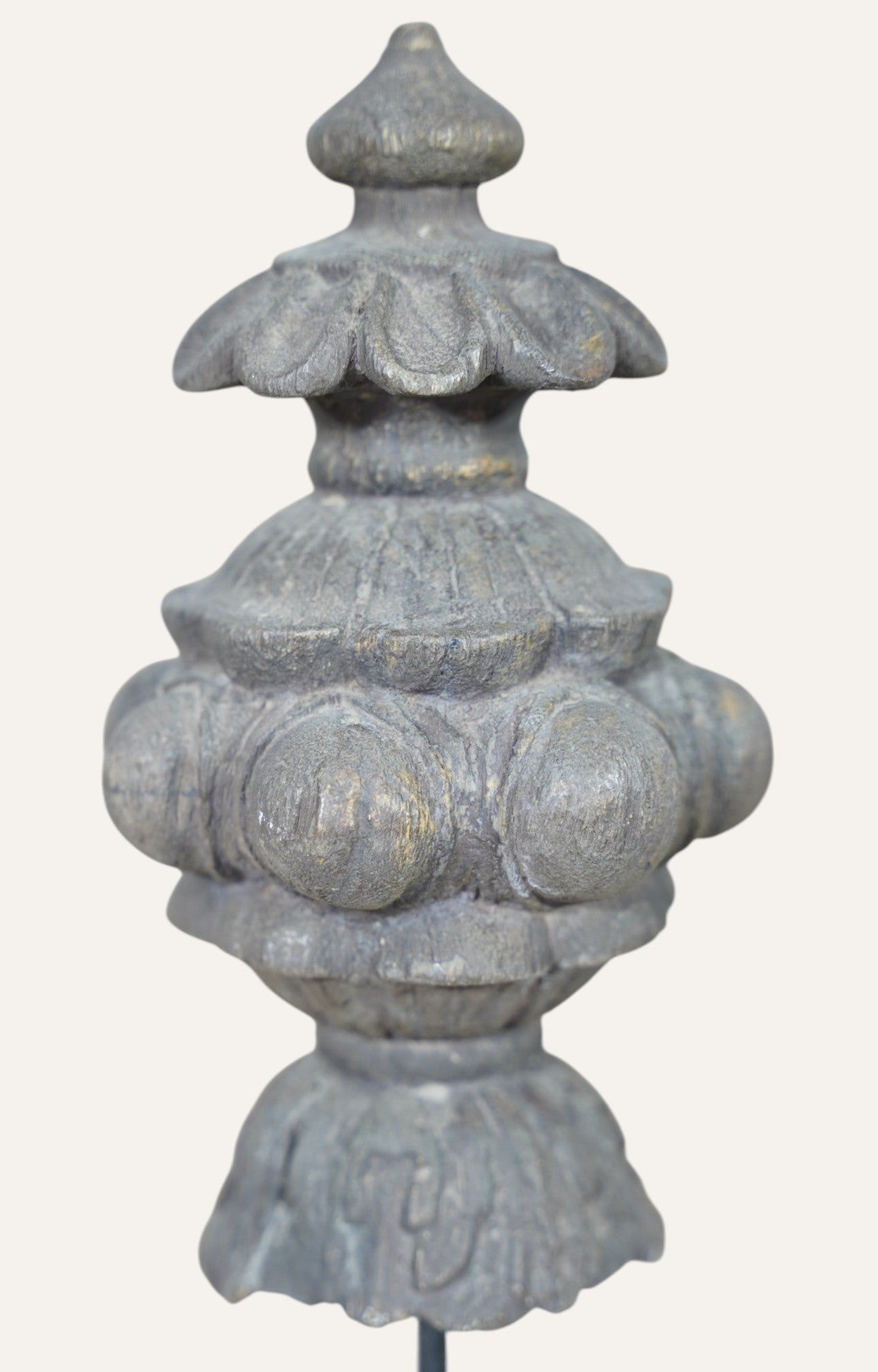 Layered Finial Fragment on Metal Stand