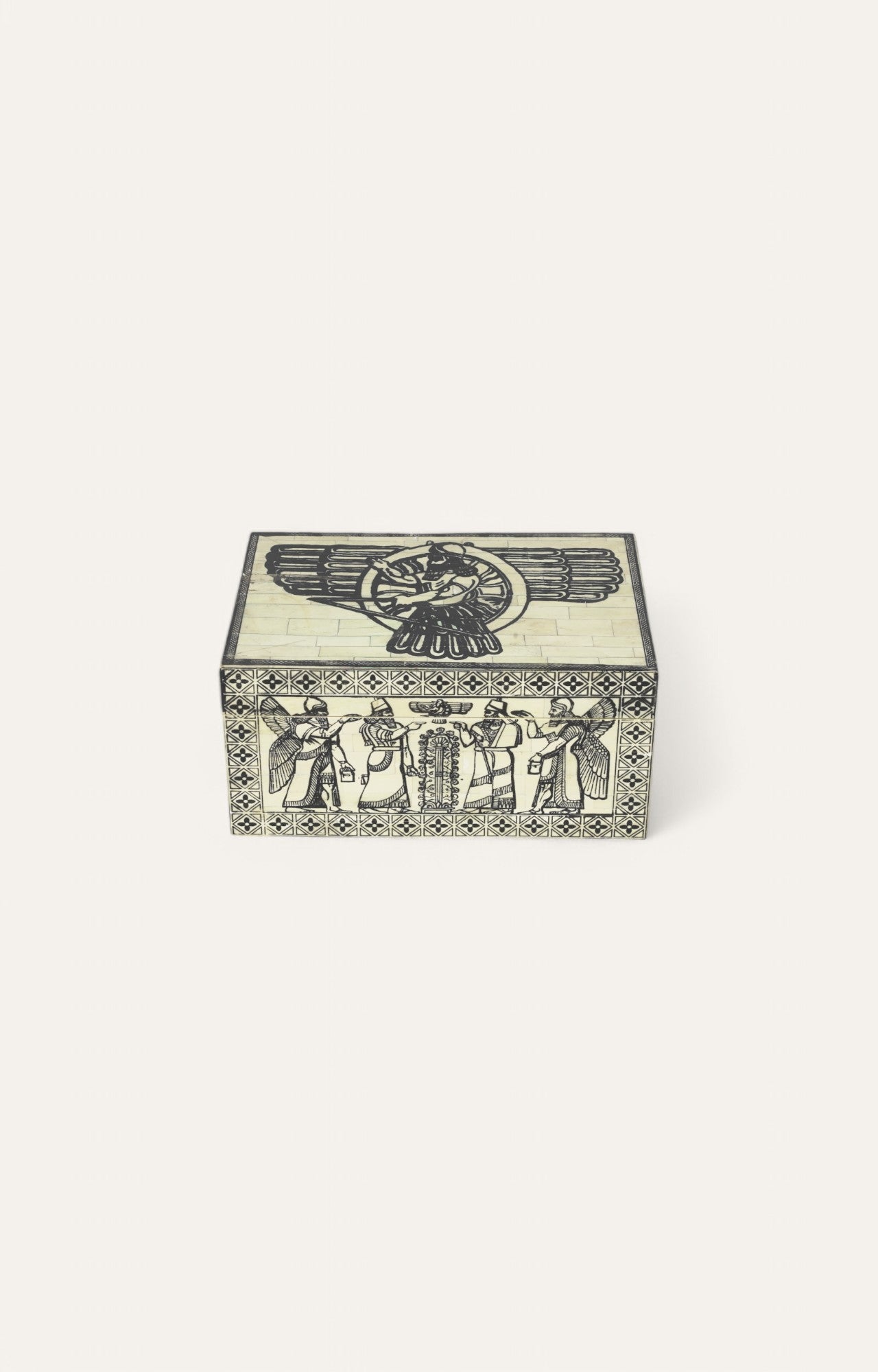 Kingsmen Mango Wood and Bone Antique  Jewelry Box