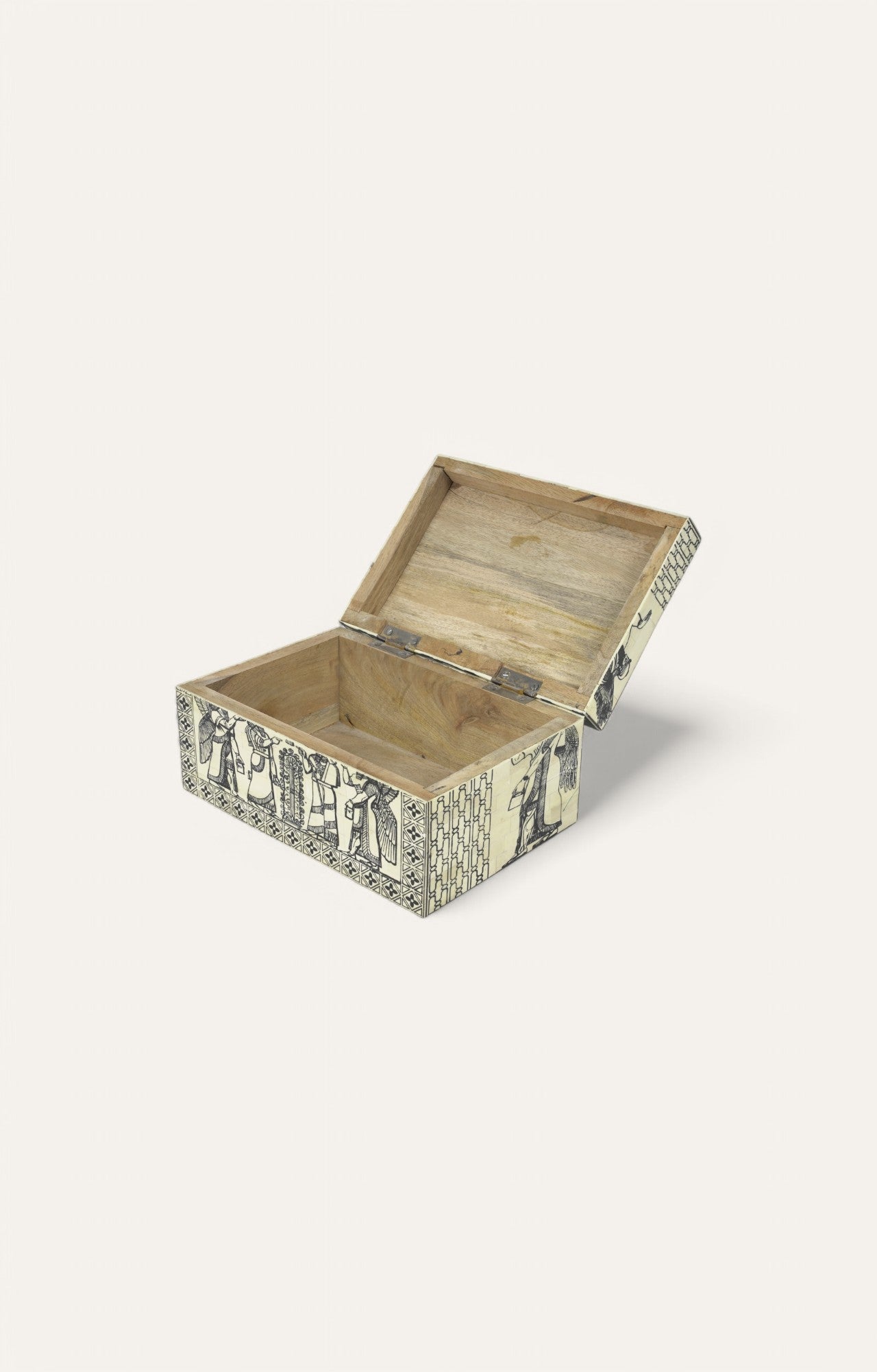 Kingsmen Mango Wood and Bone Antique  Jewelry Box