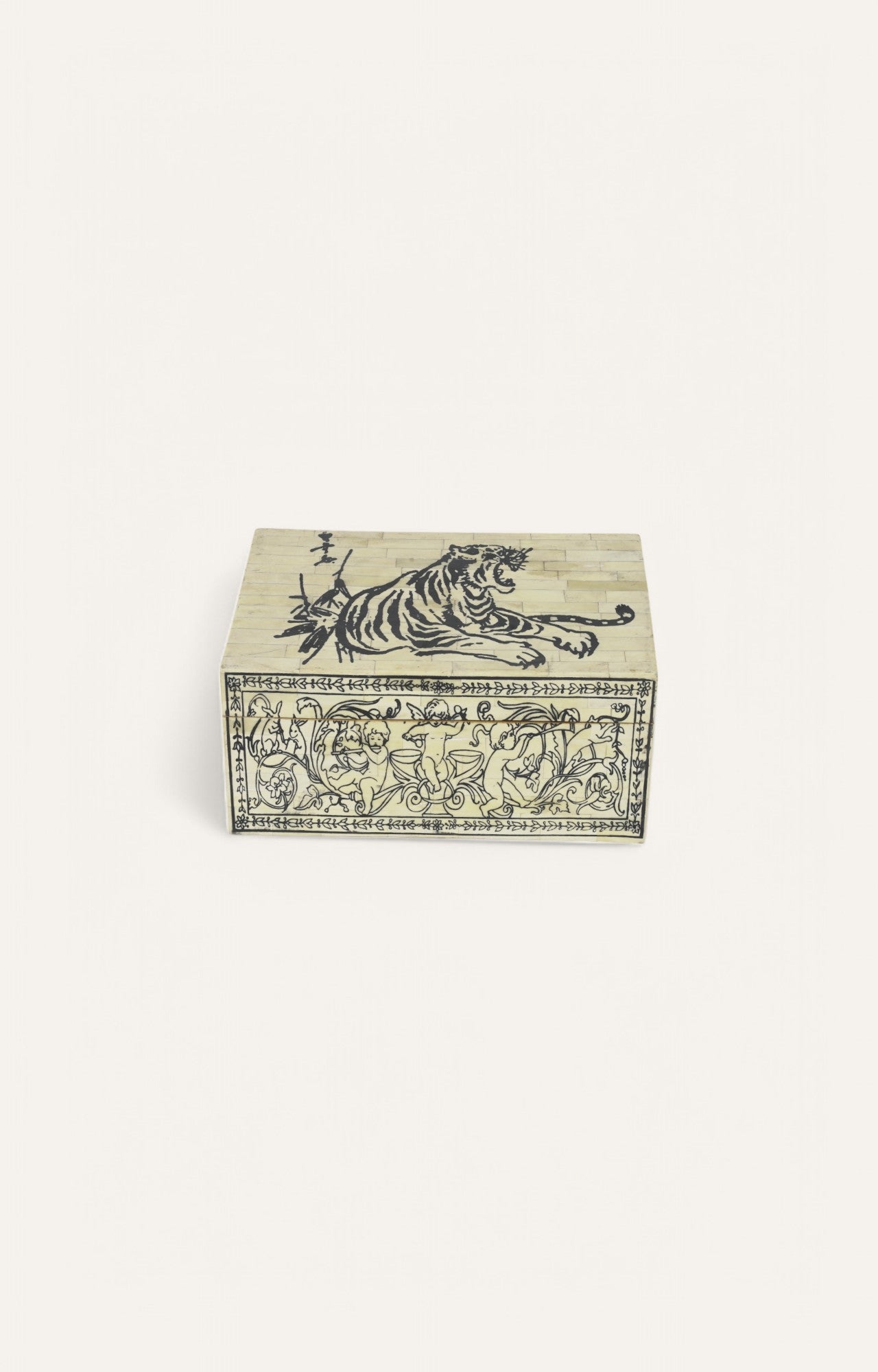 Korean Mango Wood and Bone Antique  Jewelry Box