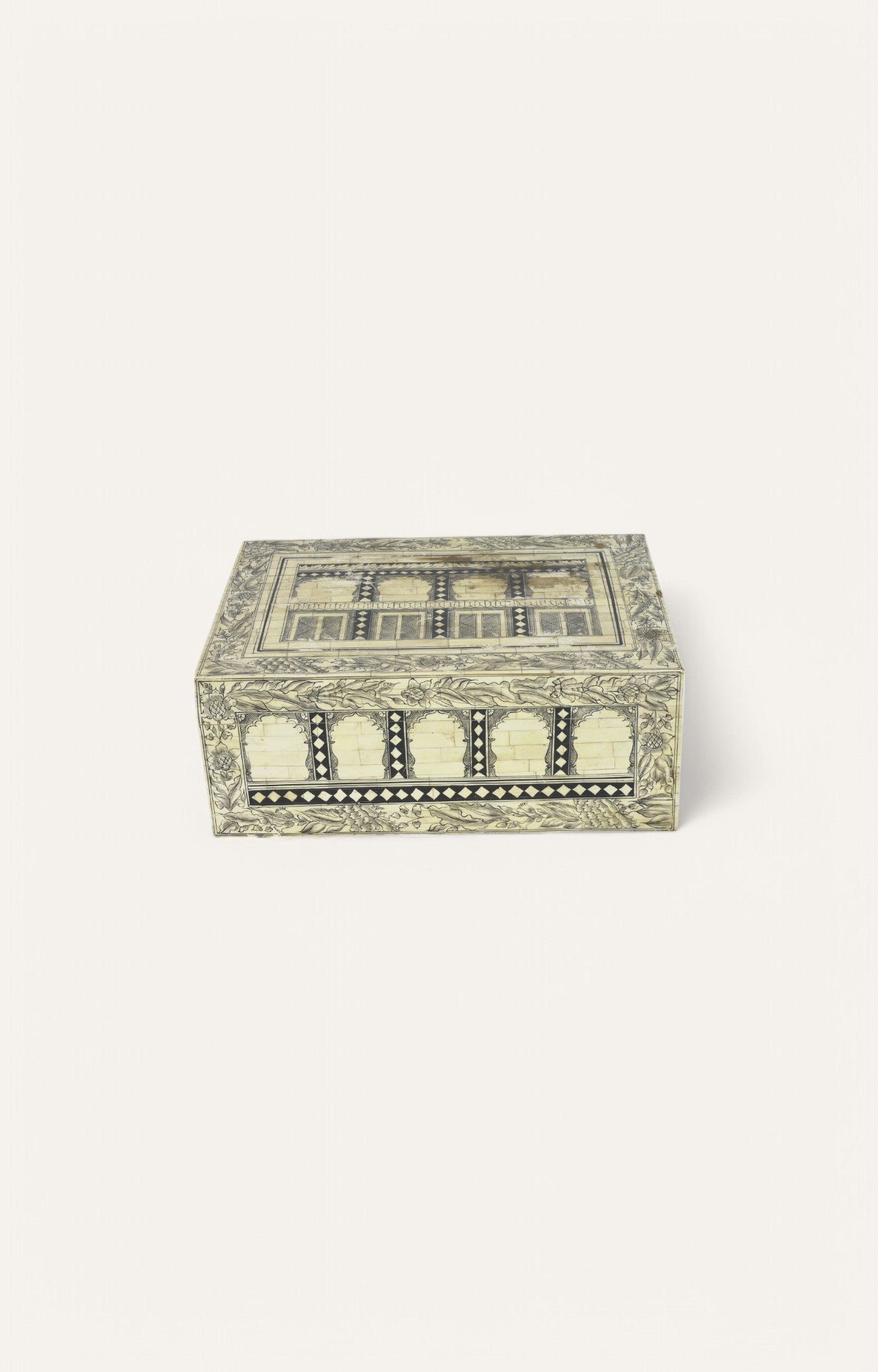 Mughal Mango Wood and Bone Antique  Jewelry Box