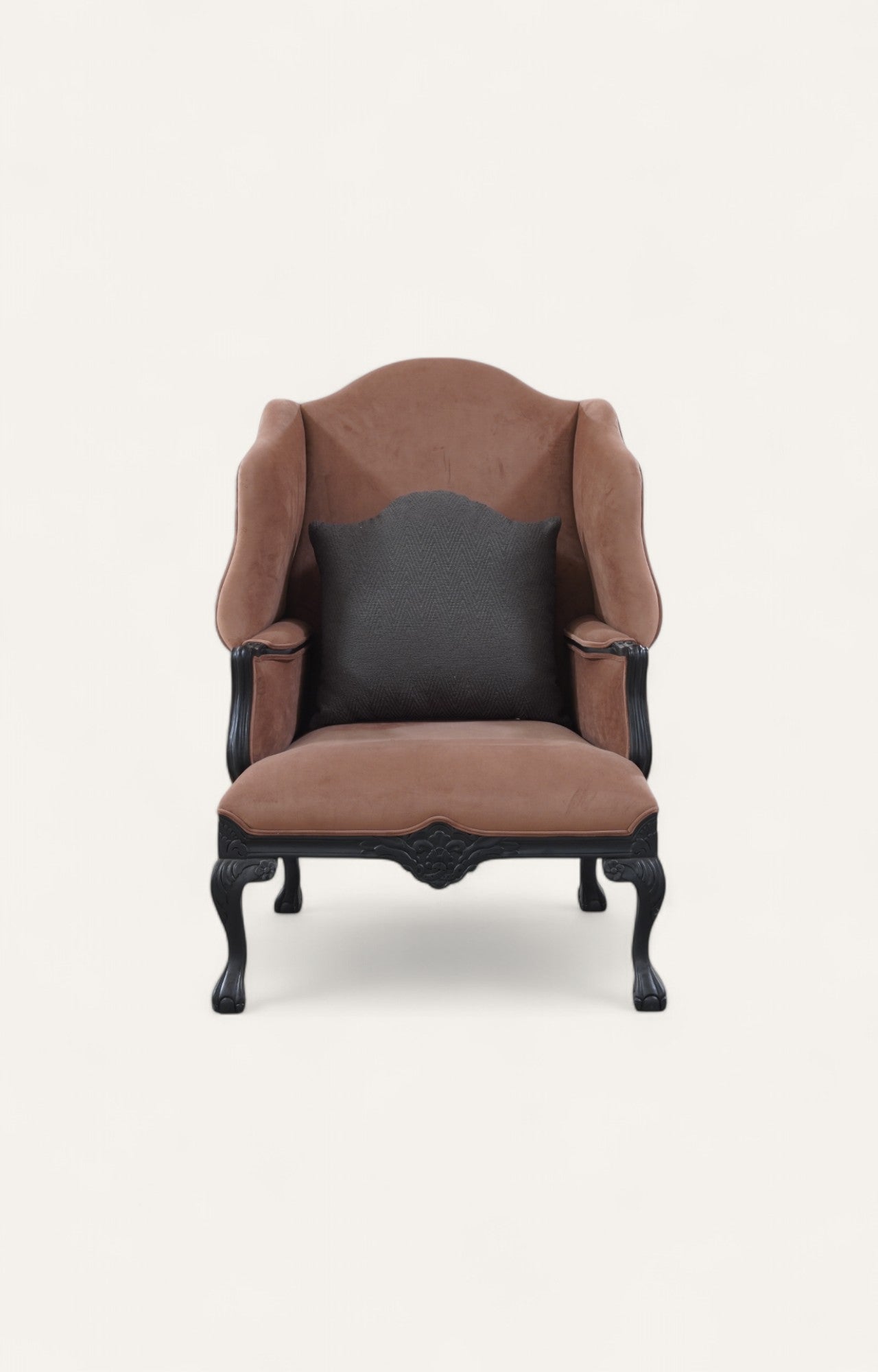 Vintage Wingback Lounge Chair with Cushion