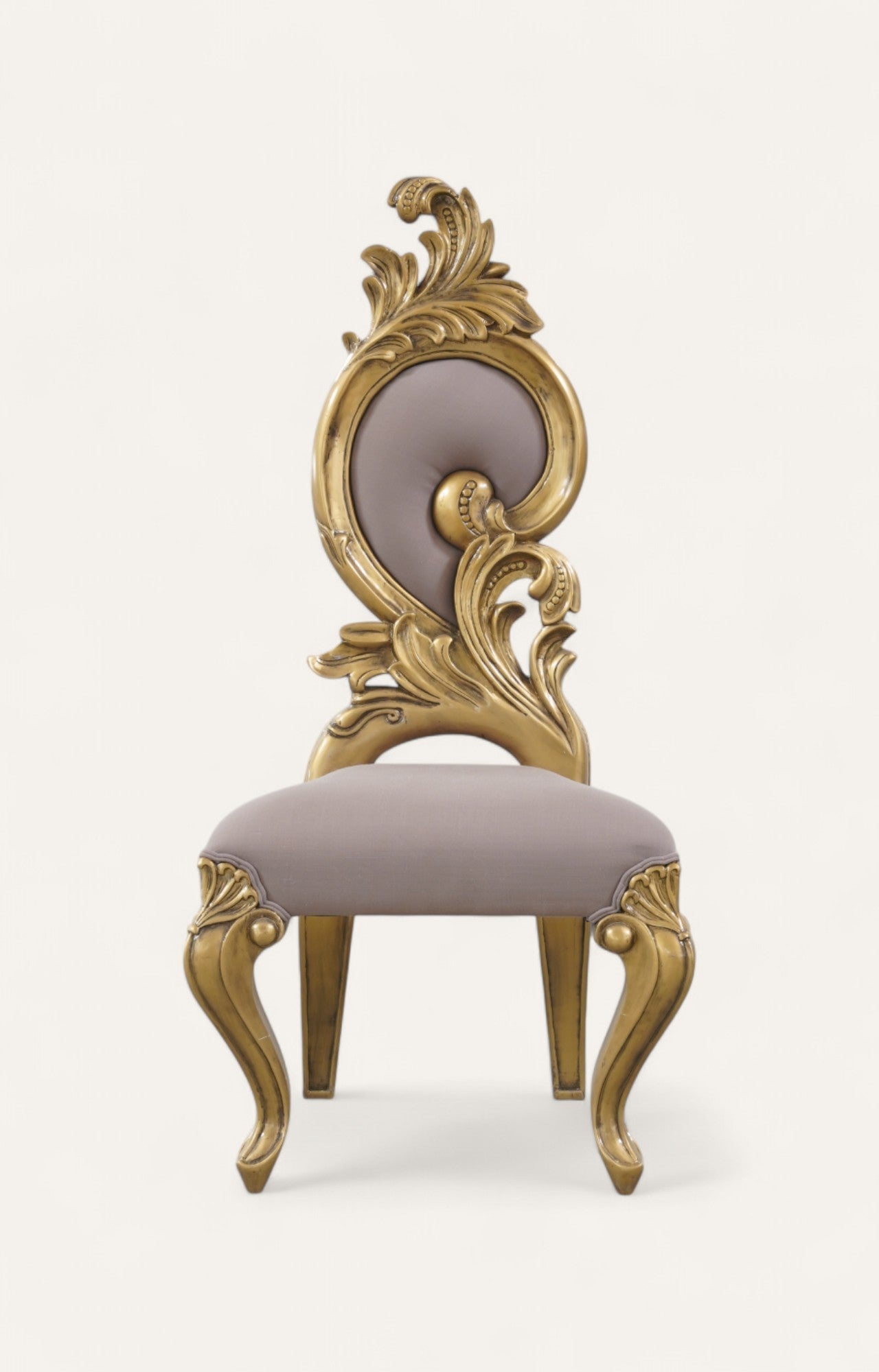 Gold Leaf Baroque Scroll Dining Chair
