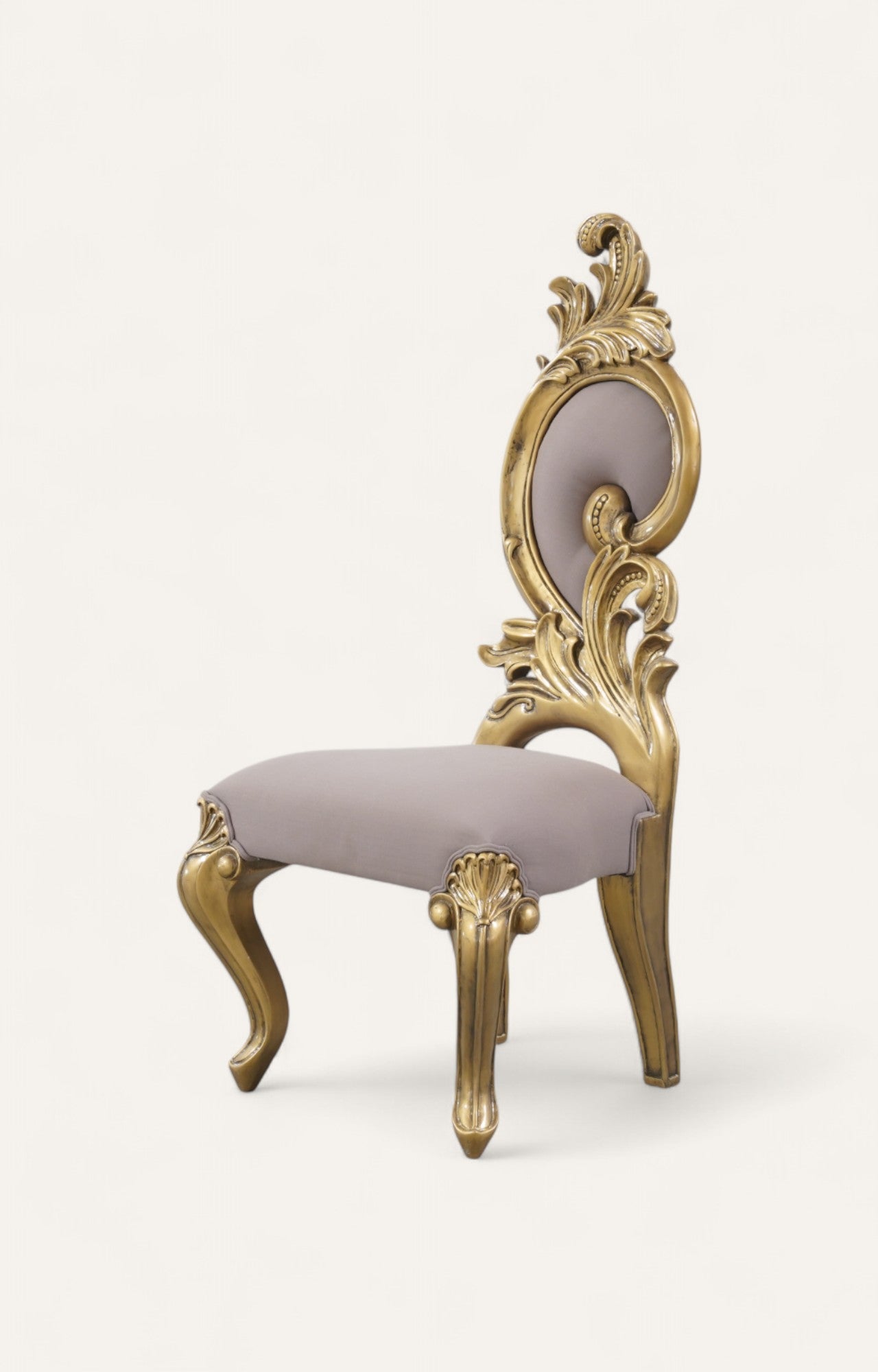 Gold Leaf Baroque Scroll Dining Chair