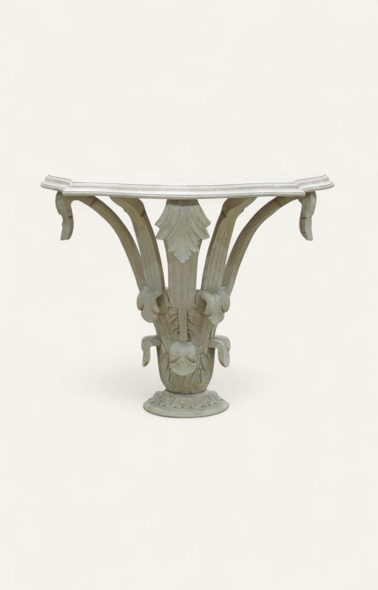 Classical Tulip Carved Wooden Console Table