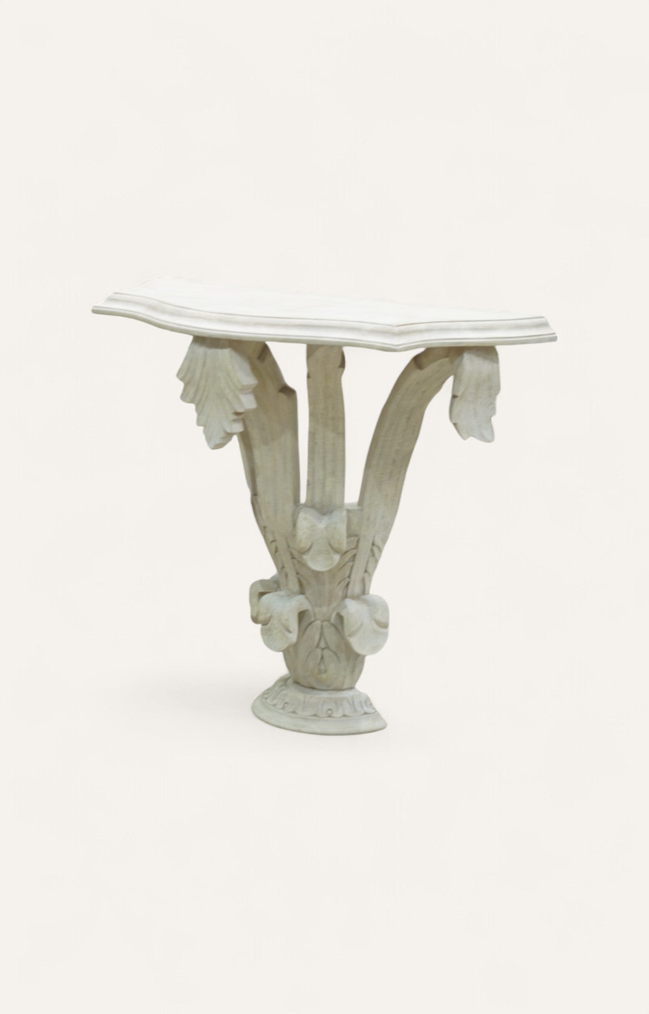 Classical Tulip Carved Wooden Console Table