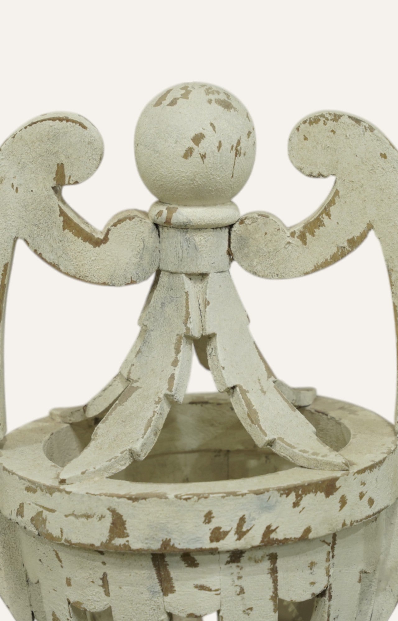 Distressed Off-White Wooden Decor