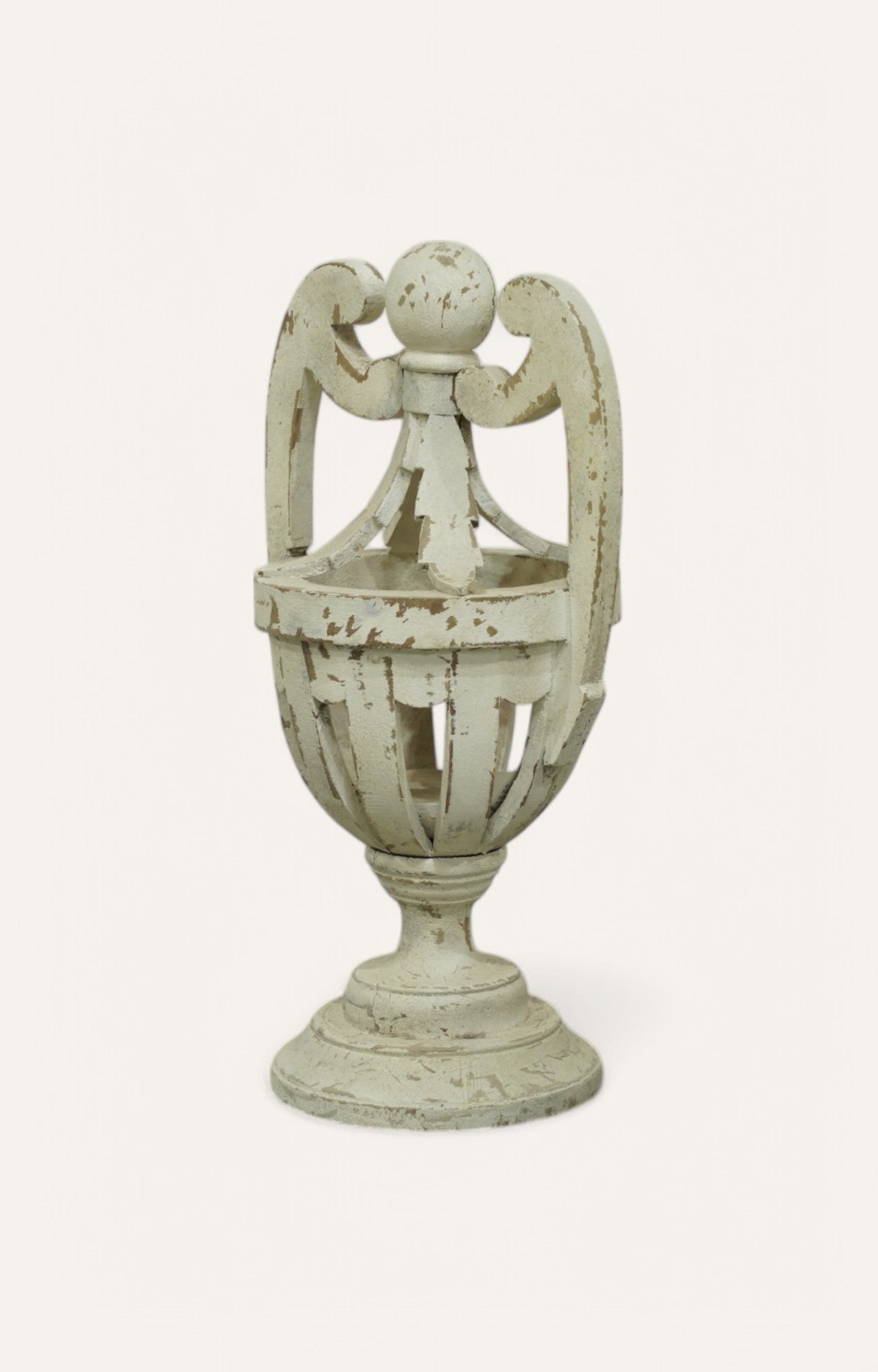 Distressed Off-White Wooden Decor