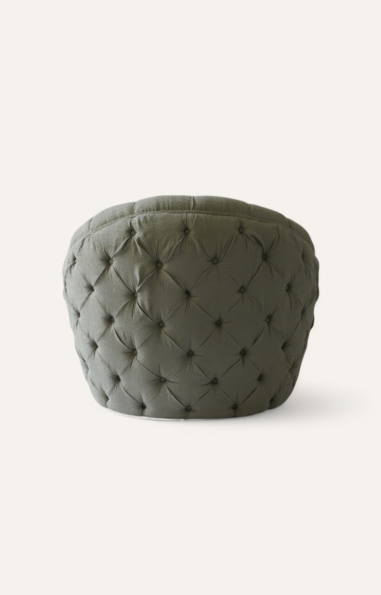 Tufted Egg Chair in Green Boucle