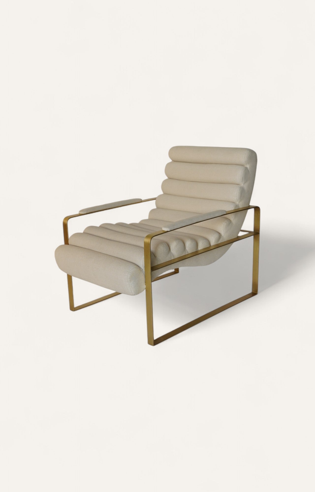 Sculptural Metal Lounge Chair in Bouclé & Foam