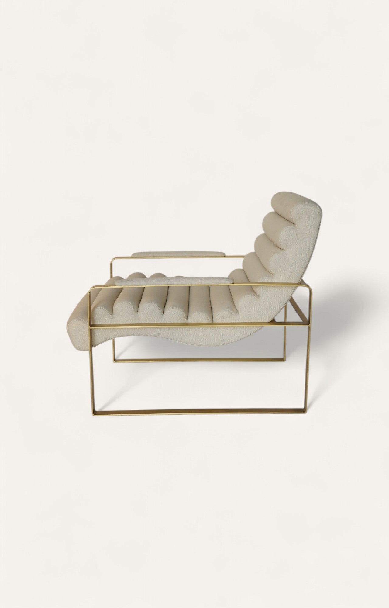 Sculptural Metal Lounge Chair in Bouclé & Foam