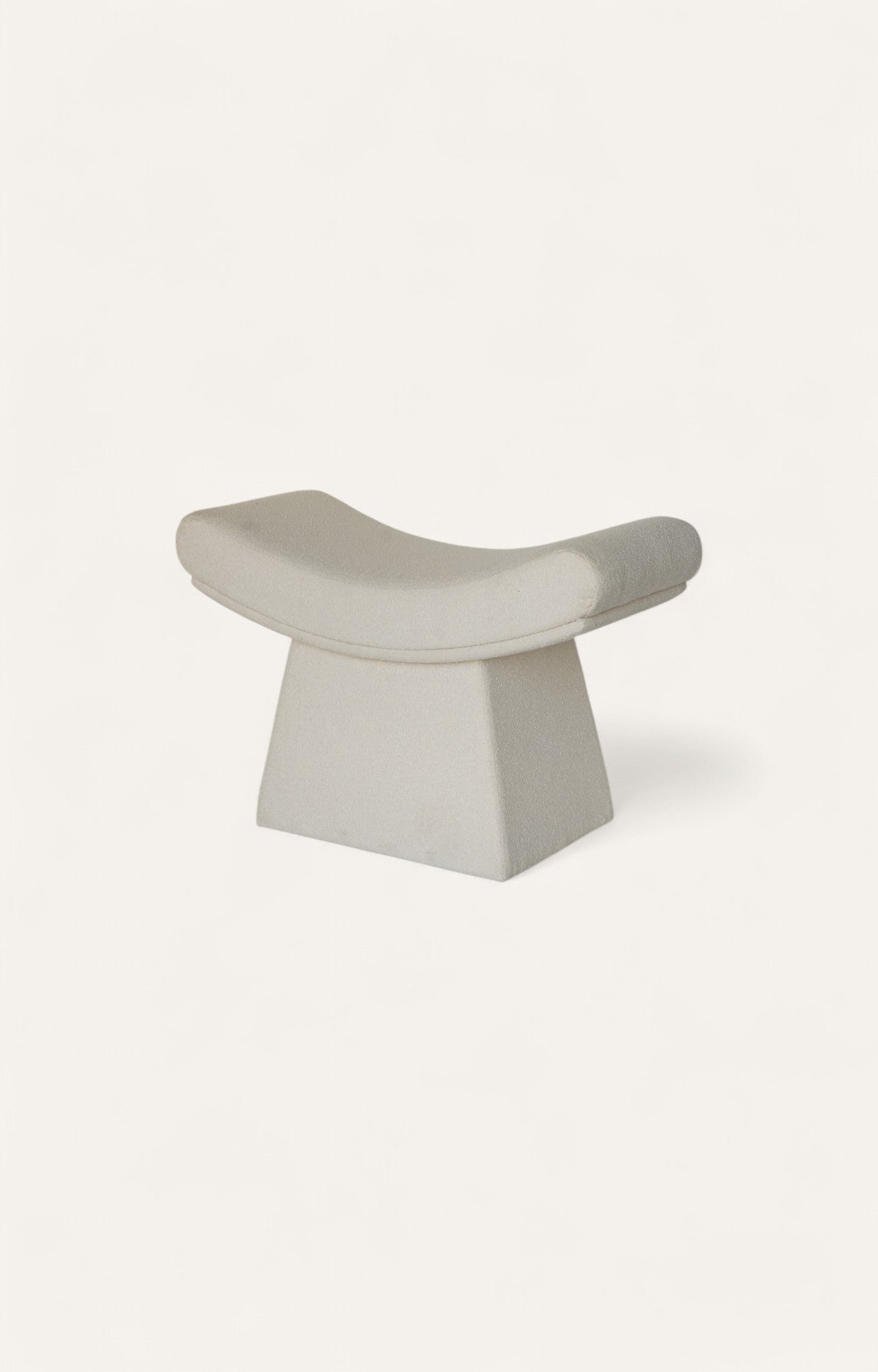 Modern Boucle White Stool