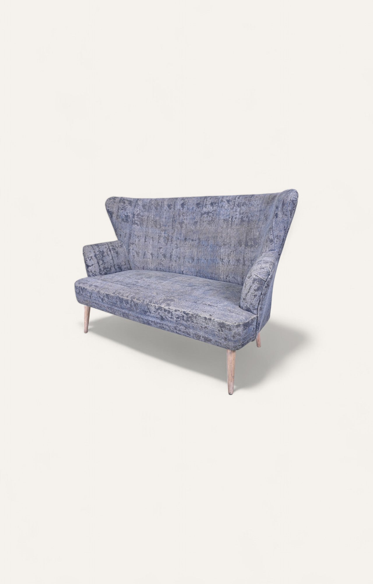 Mid Century Printed Rug Upholstered Sofa