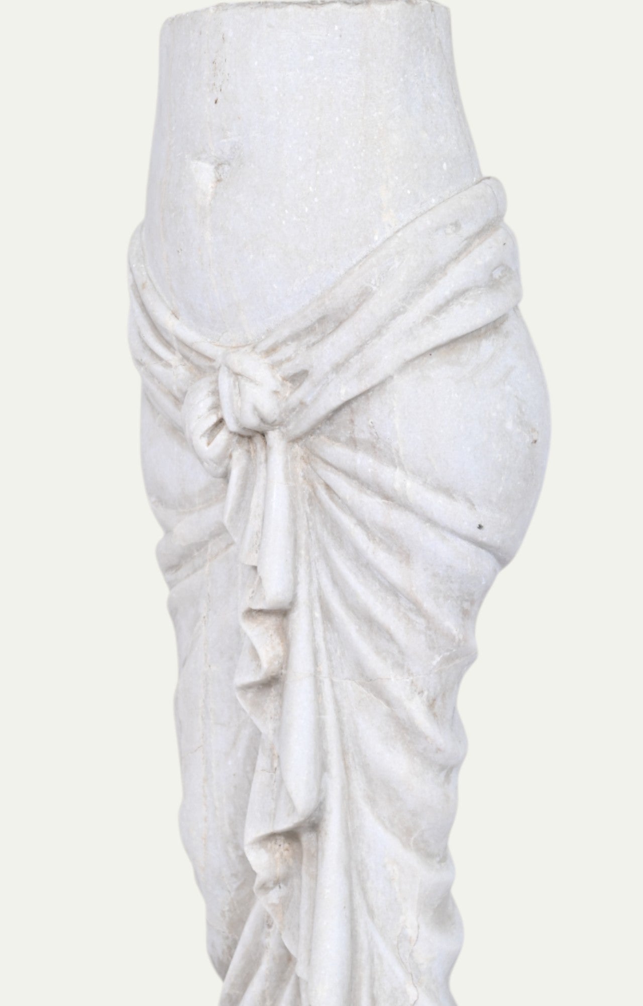 Classical Torso with Tied Drape in White Marble