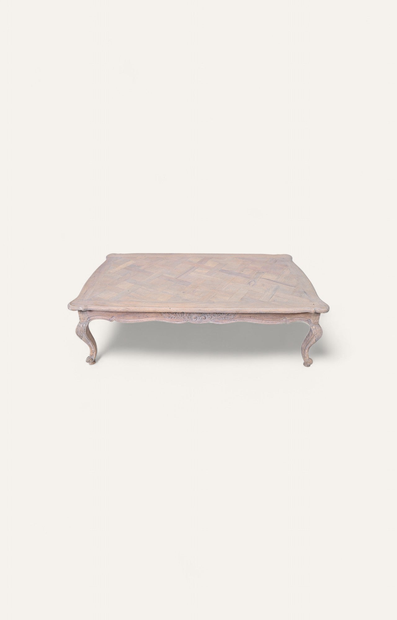 French carved parquet top table