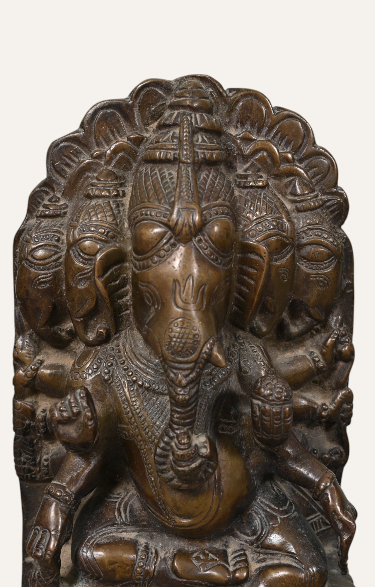 Five Headed Lord Ganesha Brass Statue