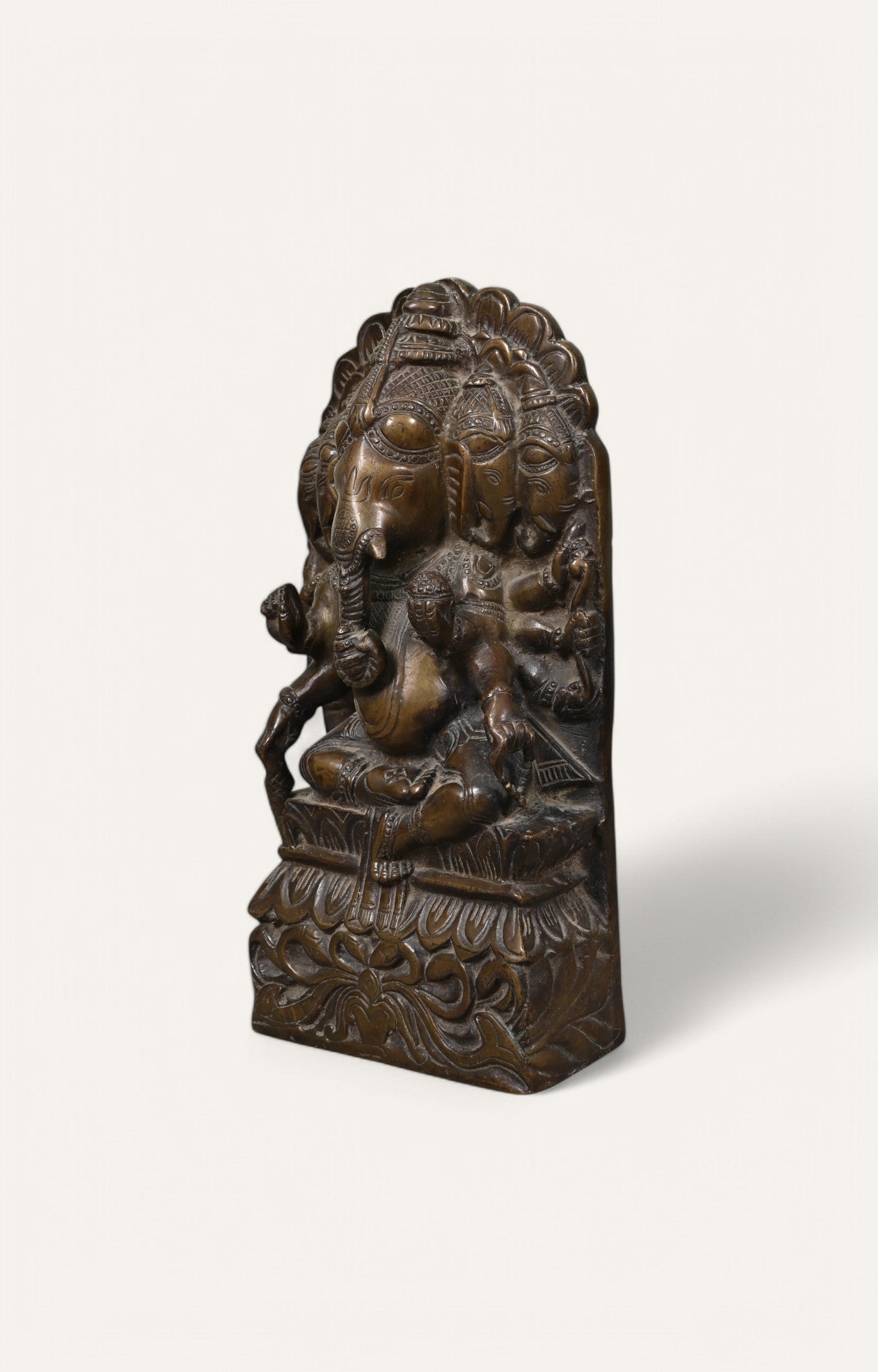 Five Headed Lord Ganesha Brass Statue