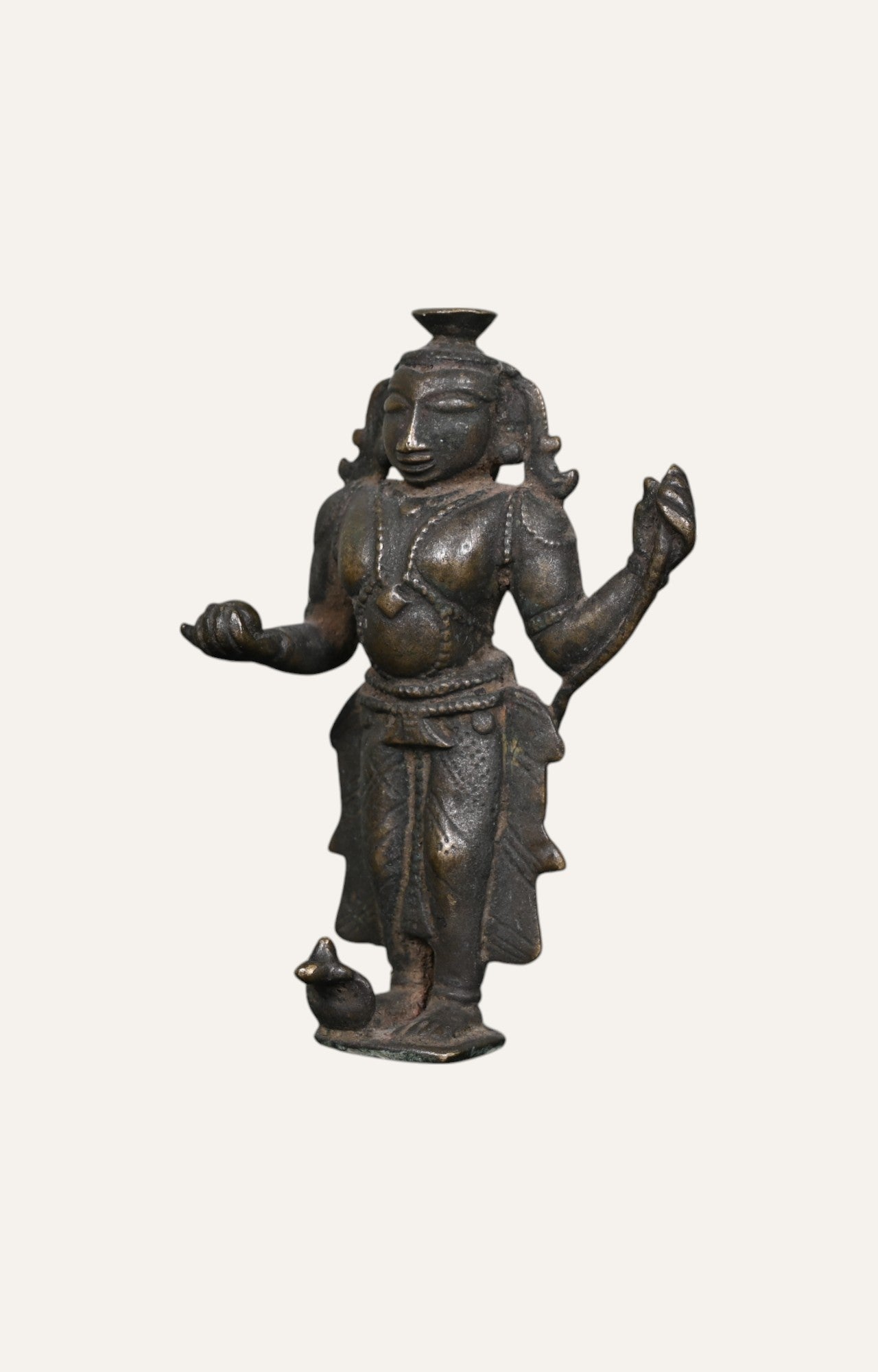Vishnu Goddess Brass Antique Sculpture