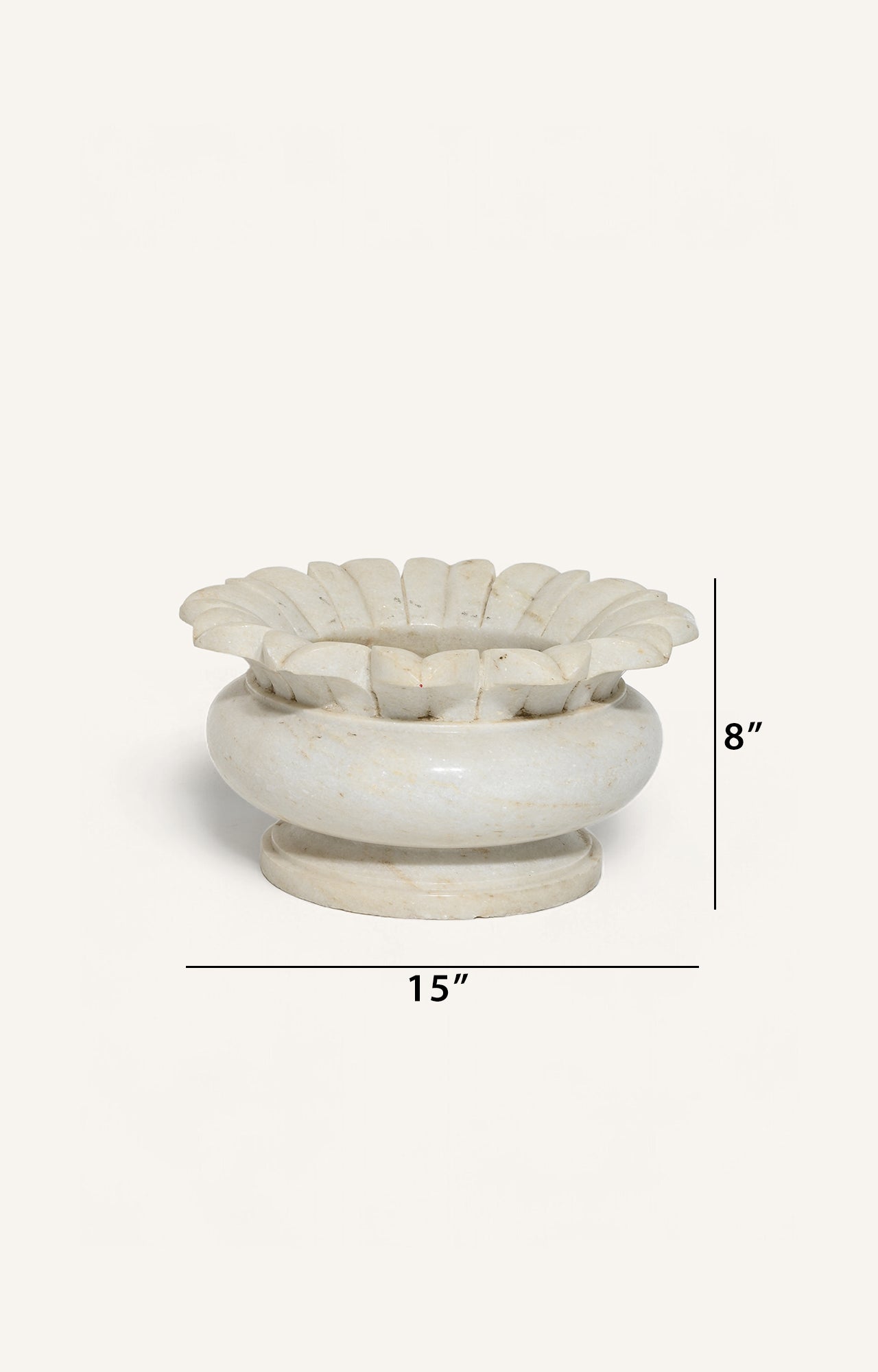 Durable White Marble Lotus planter for Garden