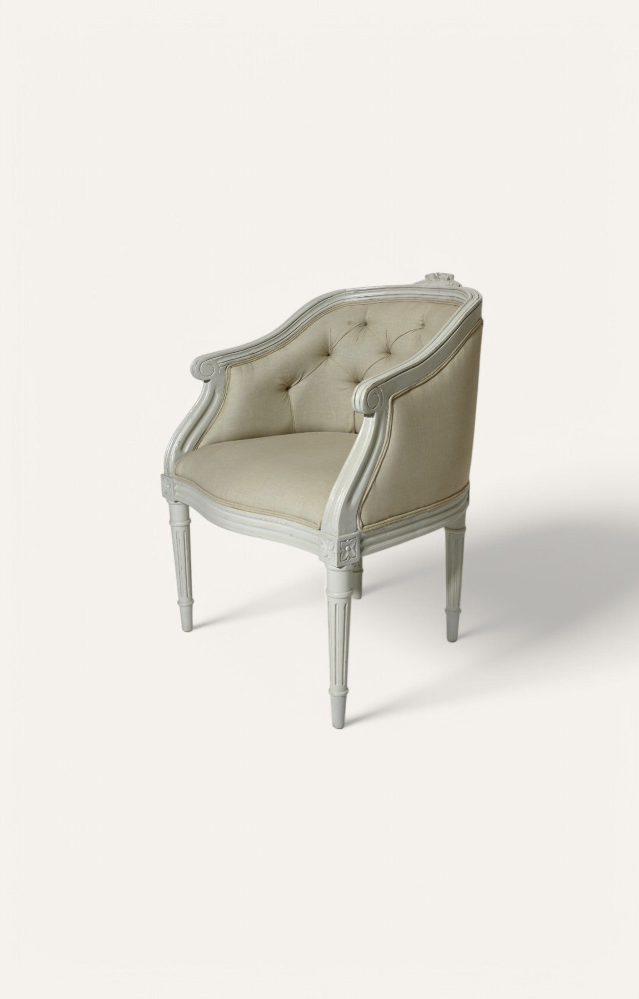 Upholstered Wooden Arm Chair