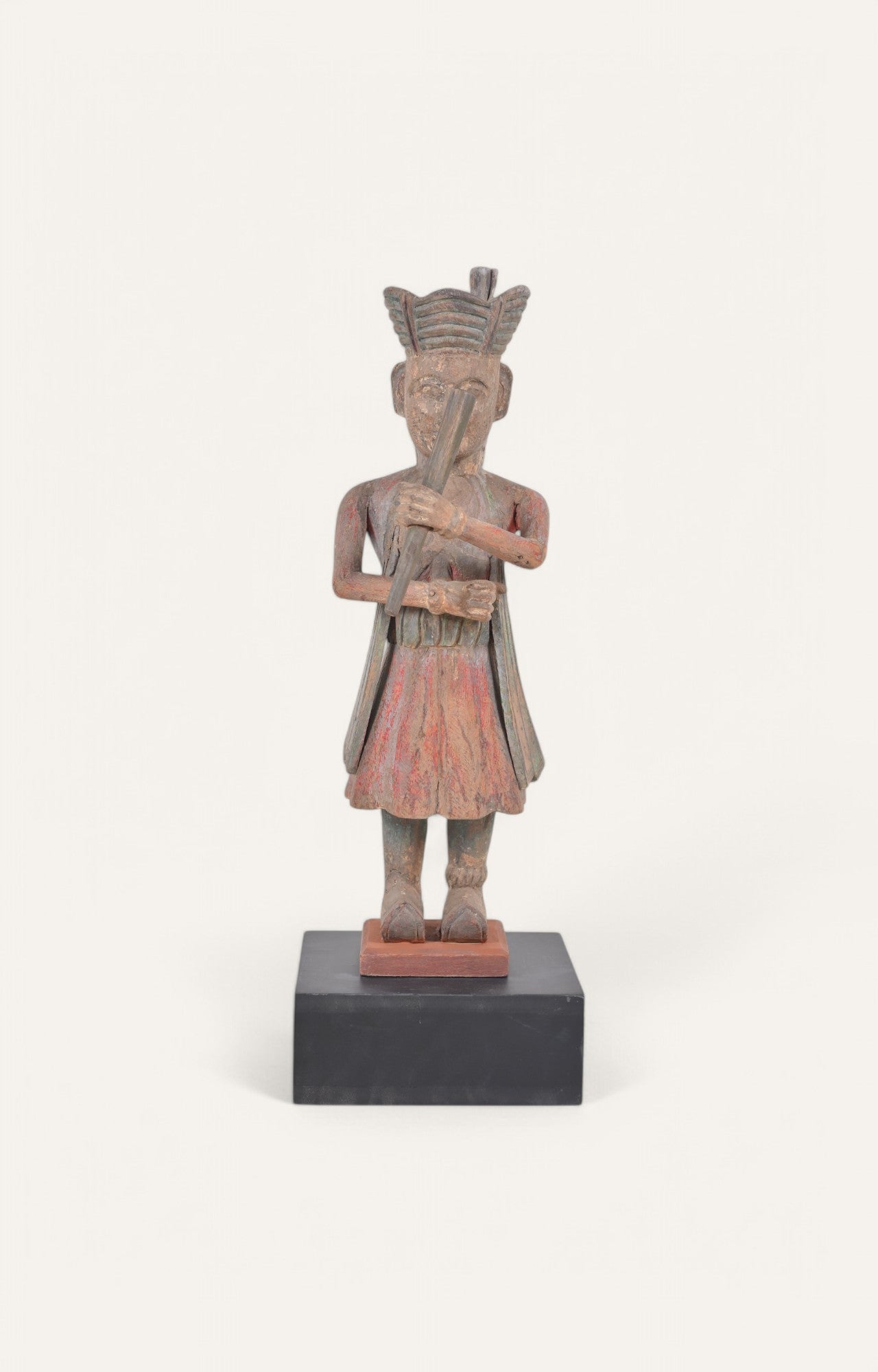 Vintage Teak Musician Figurine