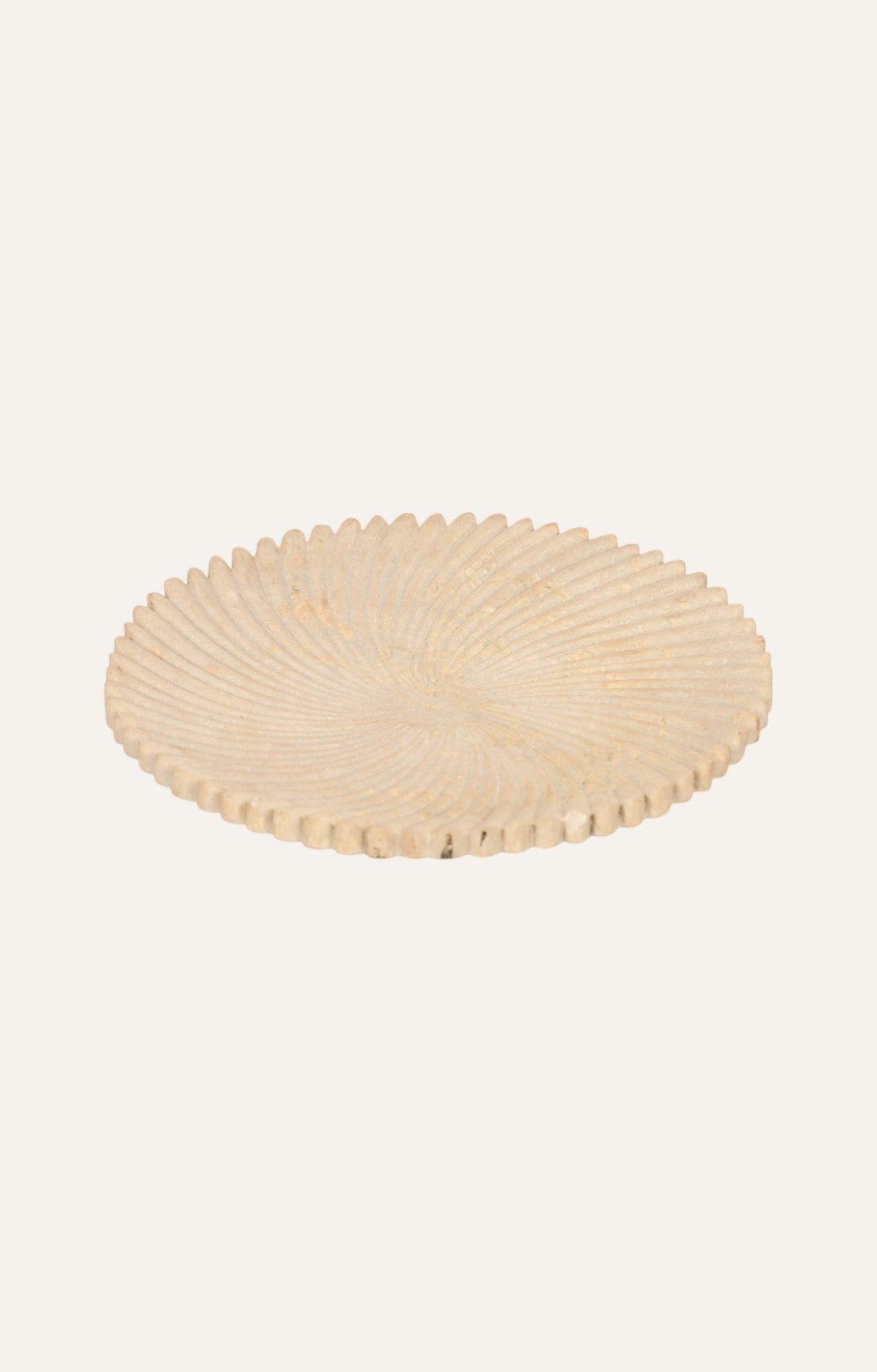 Hand-Carved White Marble Tray
