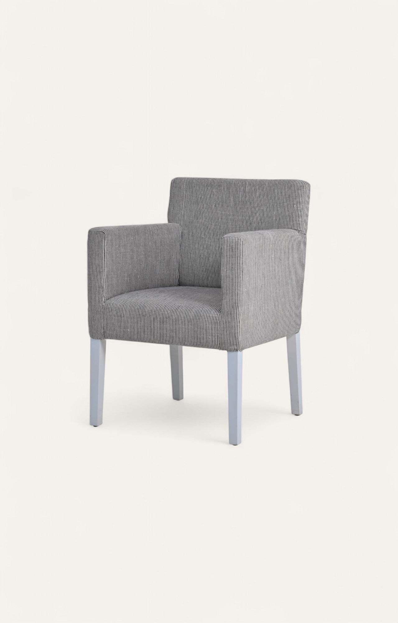 Contemporary Striped Linen Armchair