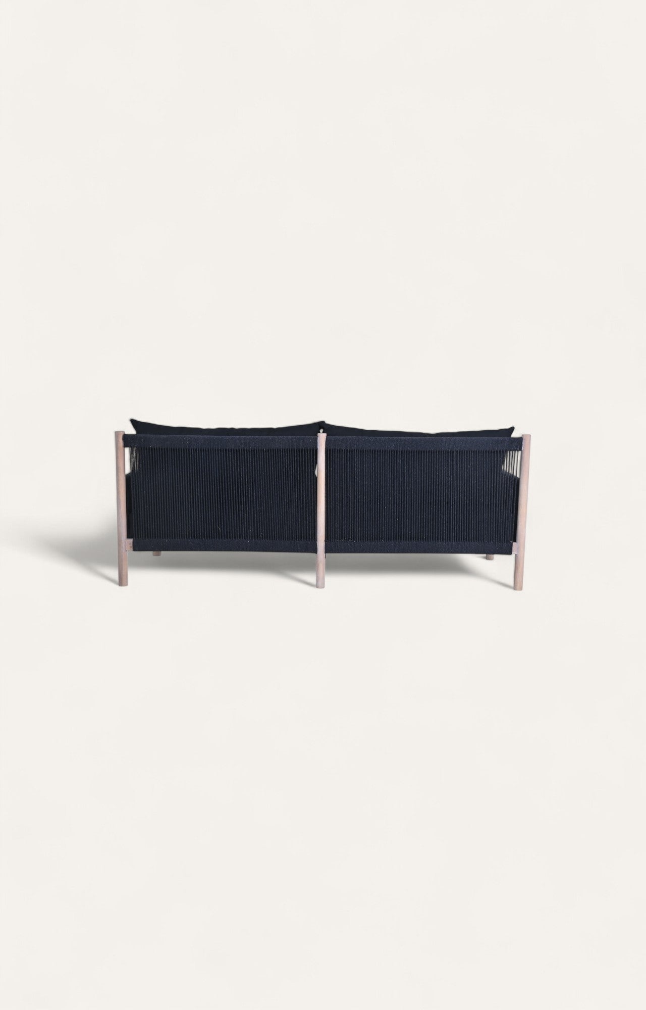 Wooden & Rope Black Sofa