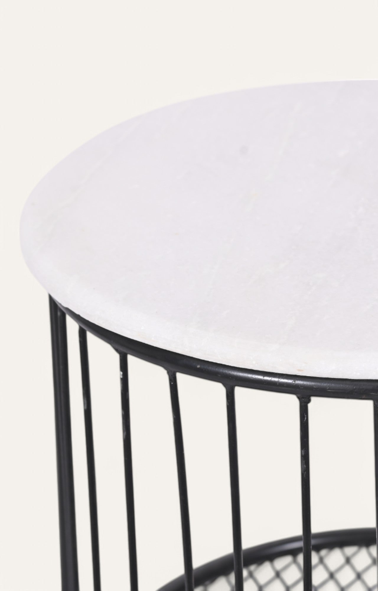 Contemporary Metal & Marble Side Table
