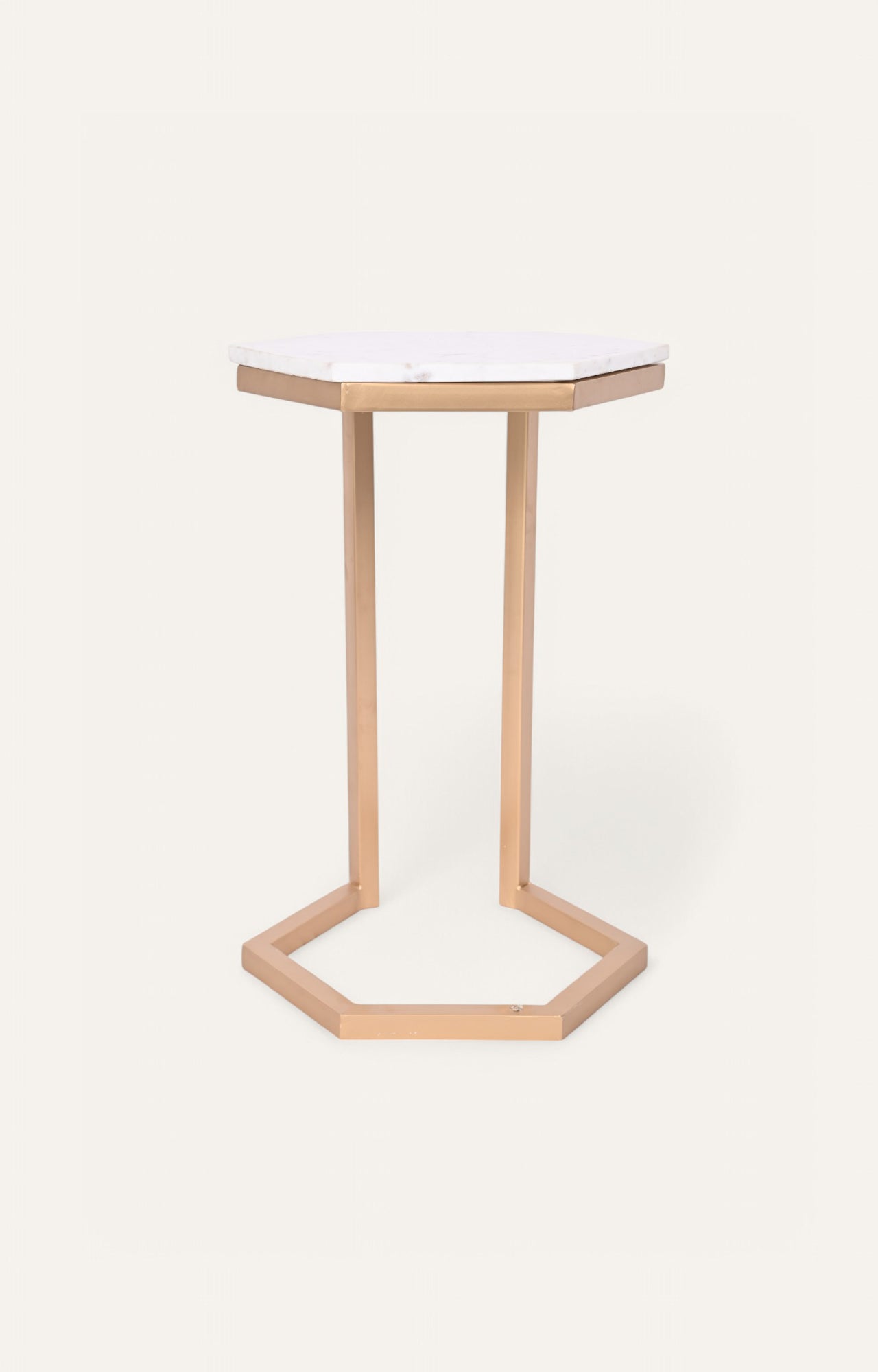 Edgy Handcrafted Iron and Stone Side Table