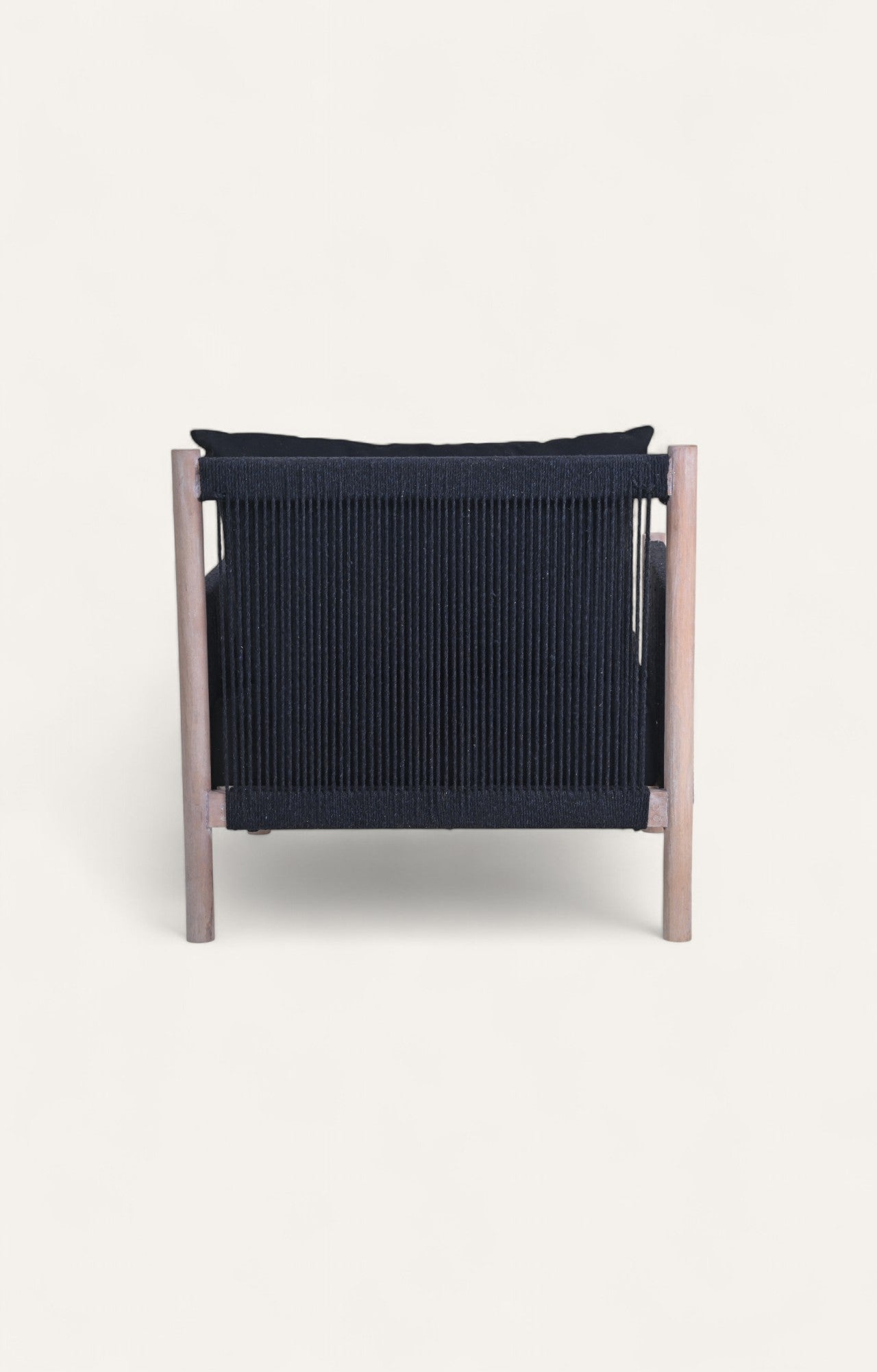 Wooden & Rope Black Sofa