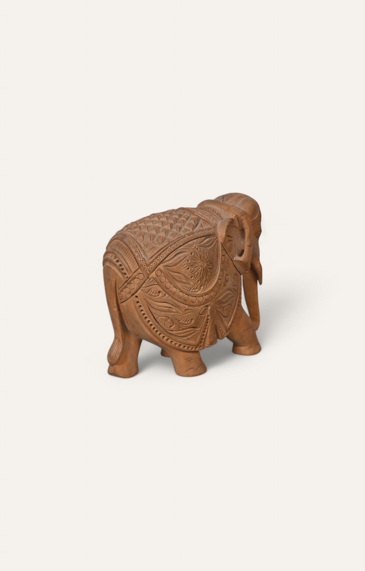Hand-Carved Wooden Elephant Statue