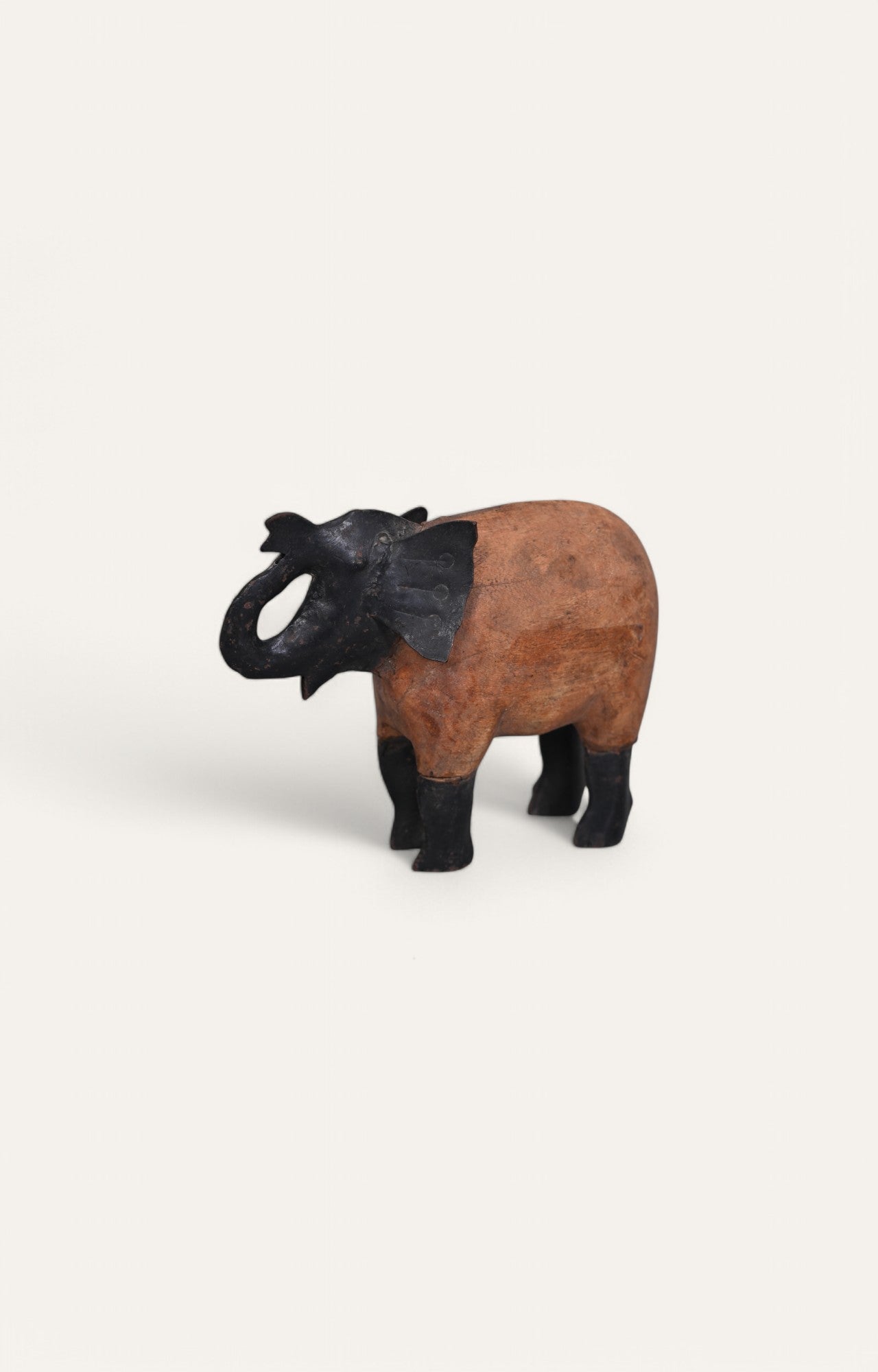 Wooden Black Elephant Figurine
