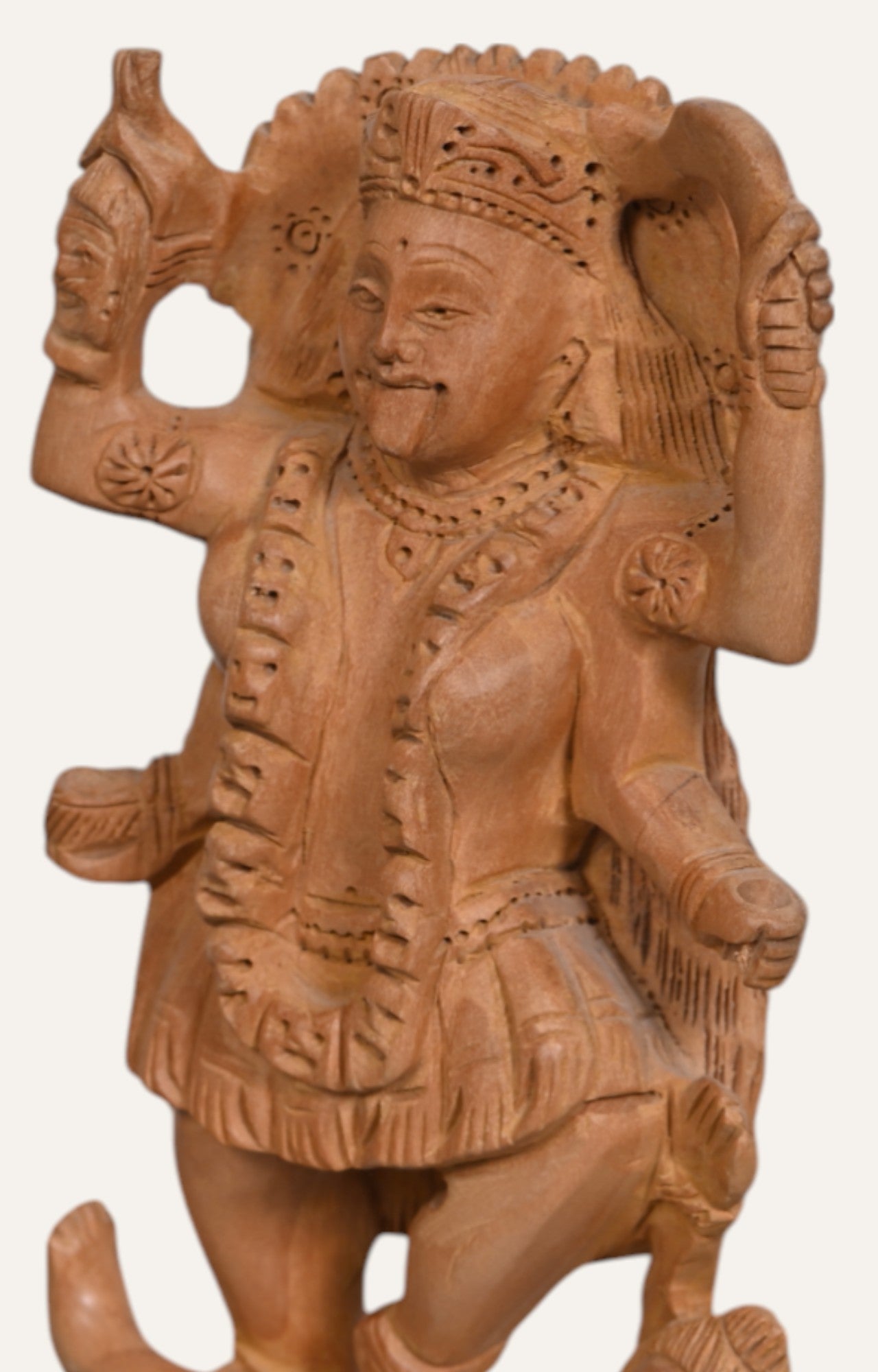Hand- Carved Hindu Goddess Figurine