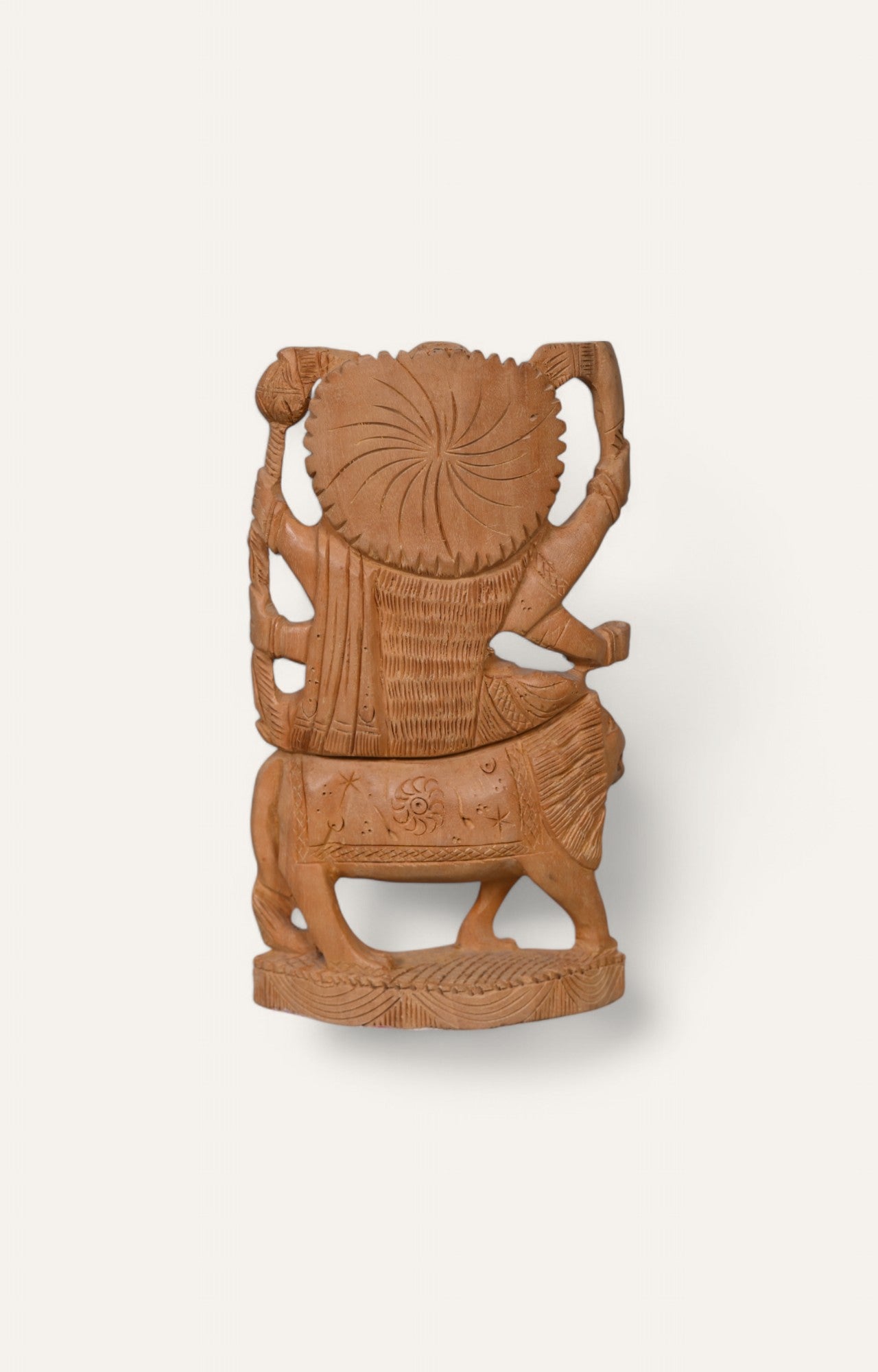 Hand- Carved Hindu Goddess Durga Figurine