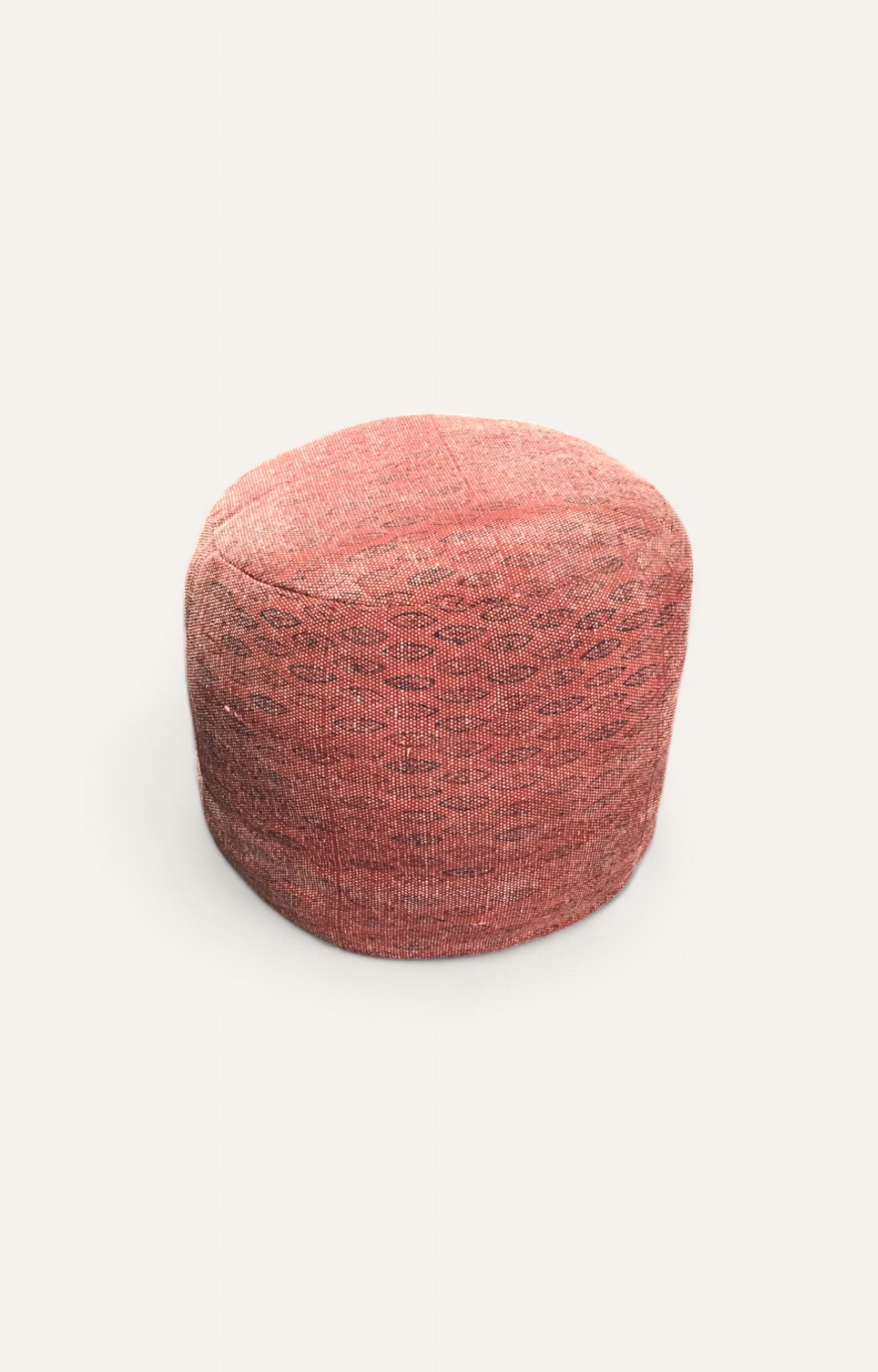 Red printed pouf