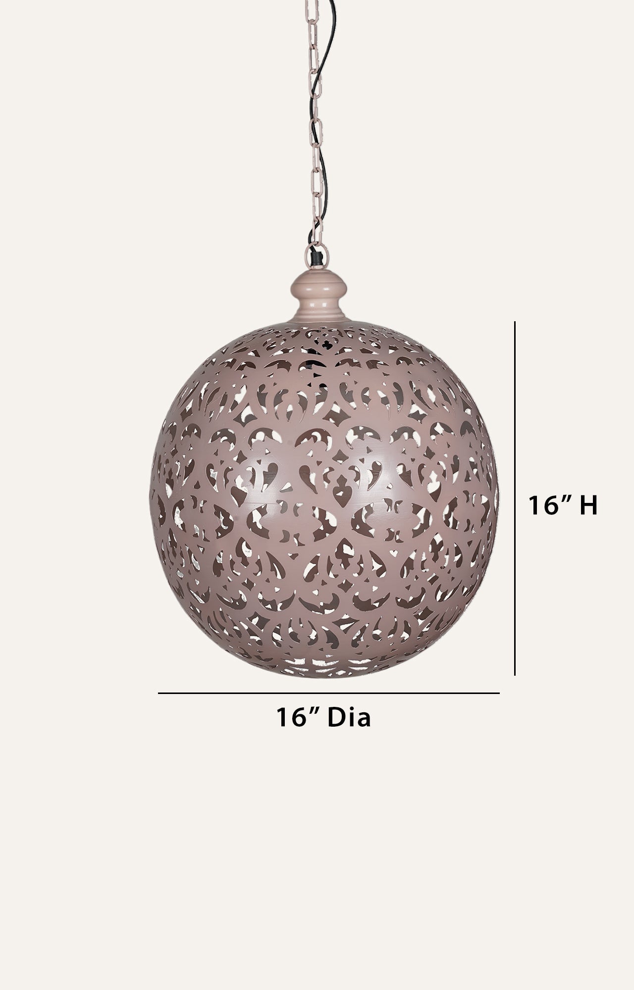 Ornate Circular Hanging Light_size
