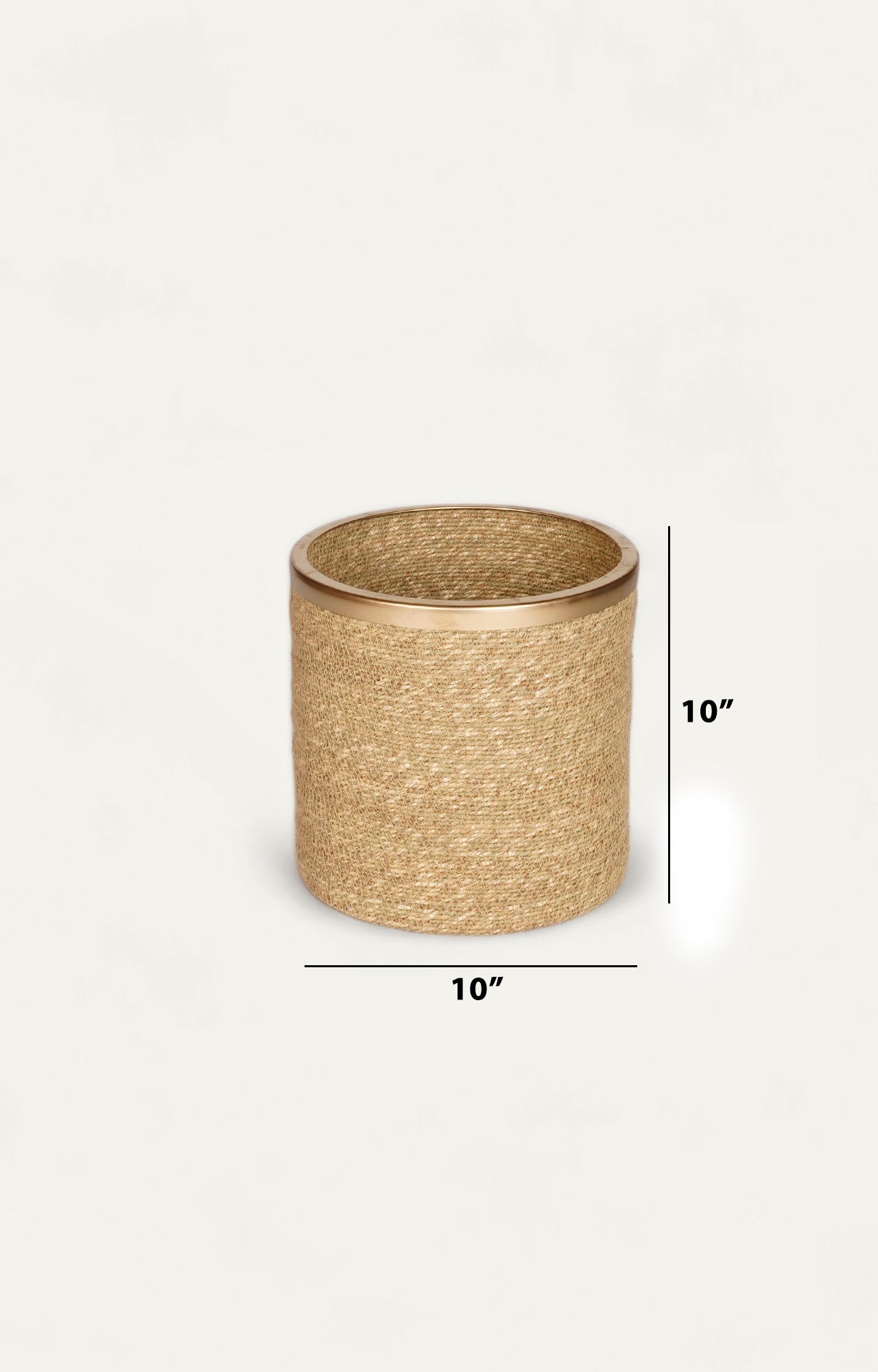 Large Seagrass Basket with Metal Rim