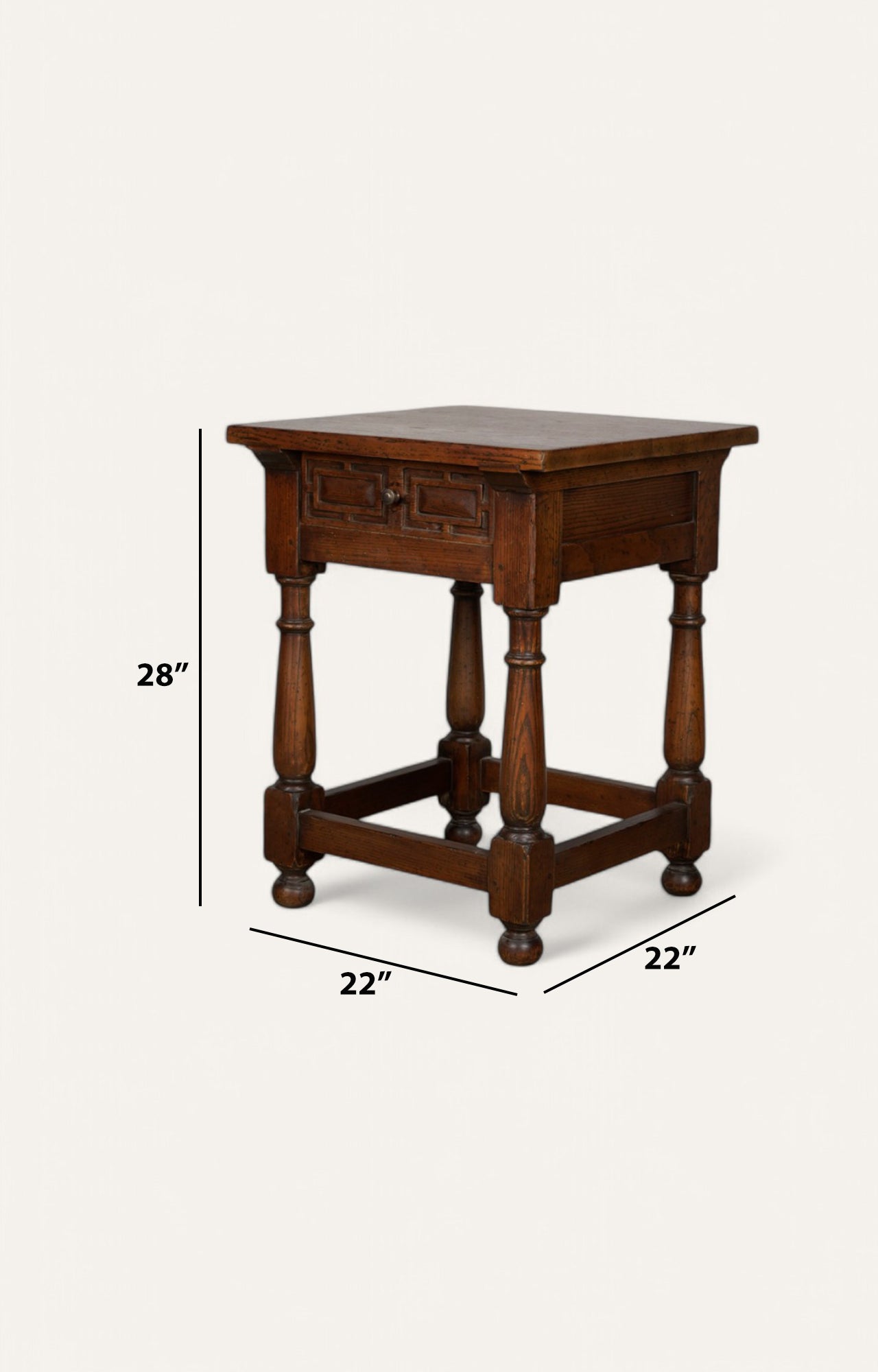 Carved Wooden Side Table