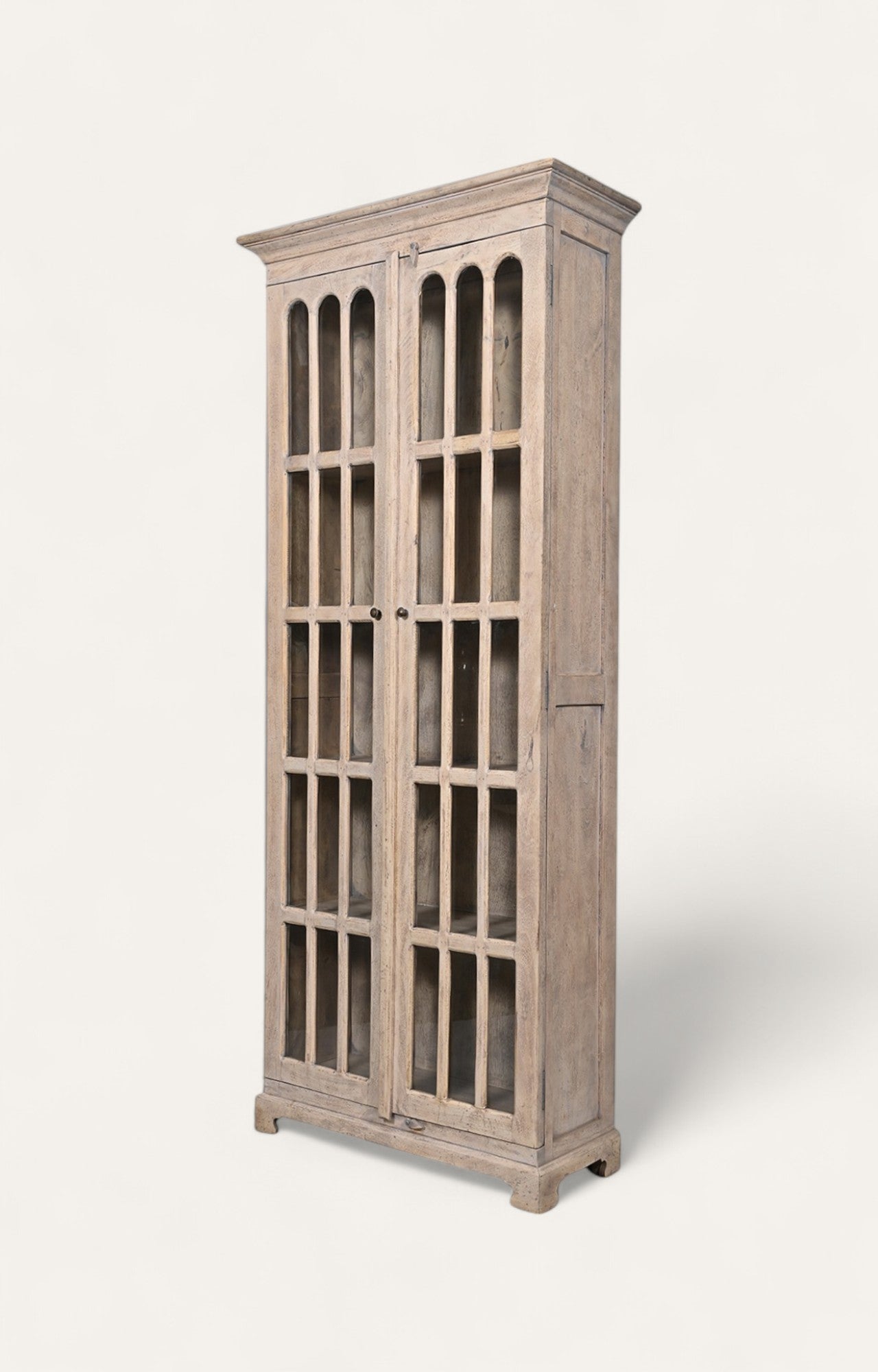 French Country Natural Brown Wood Cabinet