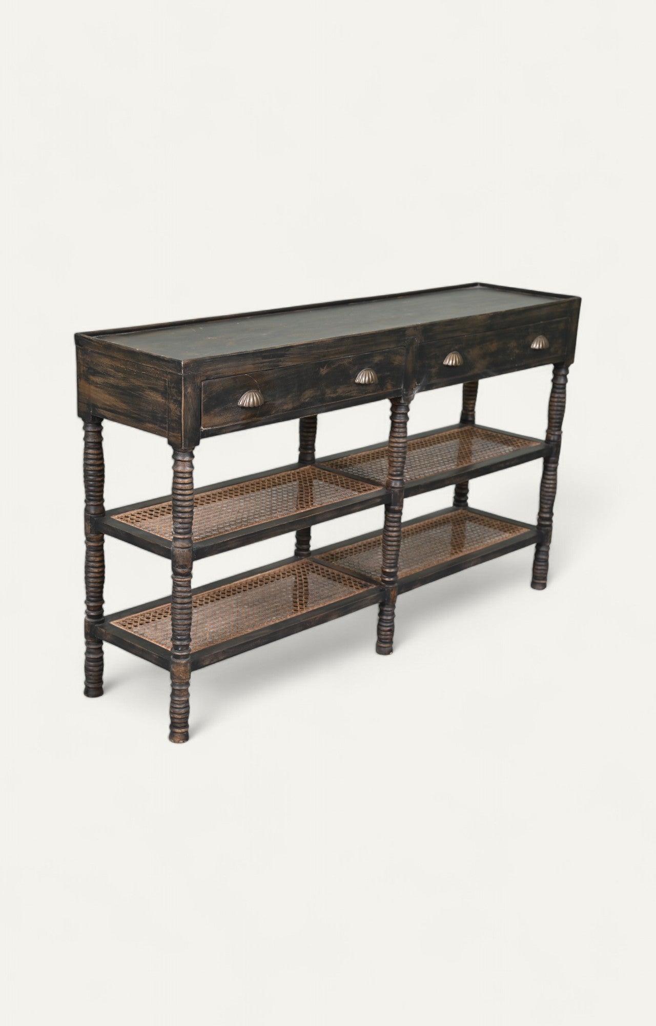French Cane console table