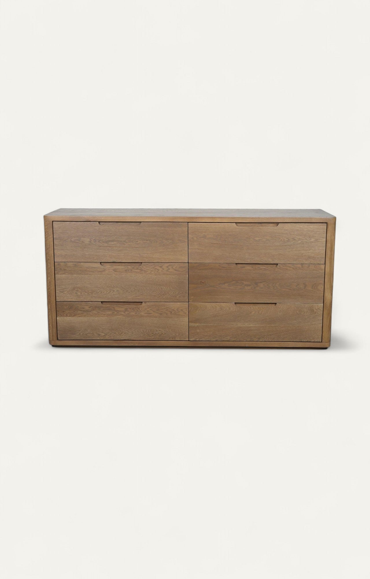 Oak Wood Modern 6 Drawer Chest