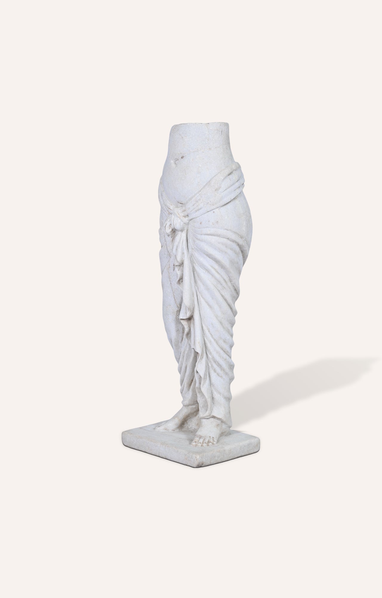 Fragment of Draped Femininity in Marble