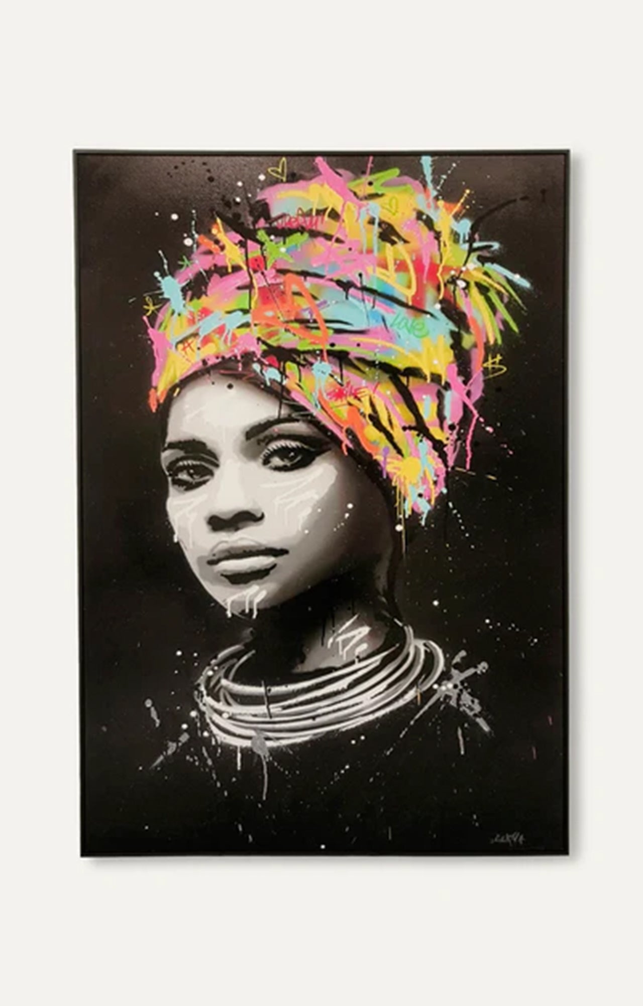 Black African Woman Print Painting (Framed)